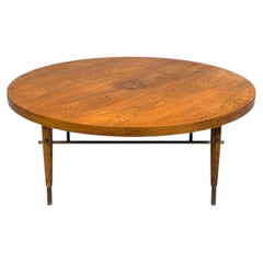 Paul McCobb attr., Coffee Table, Walnut, Brass, USA, 1950s