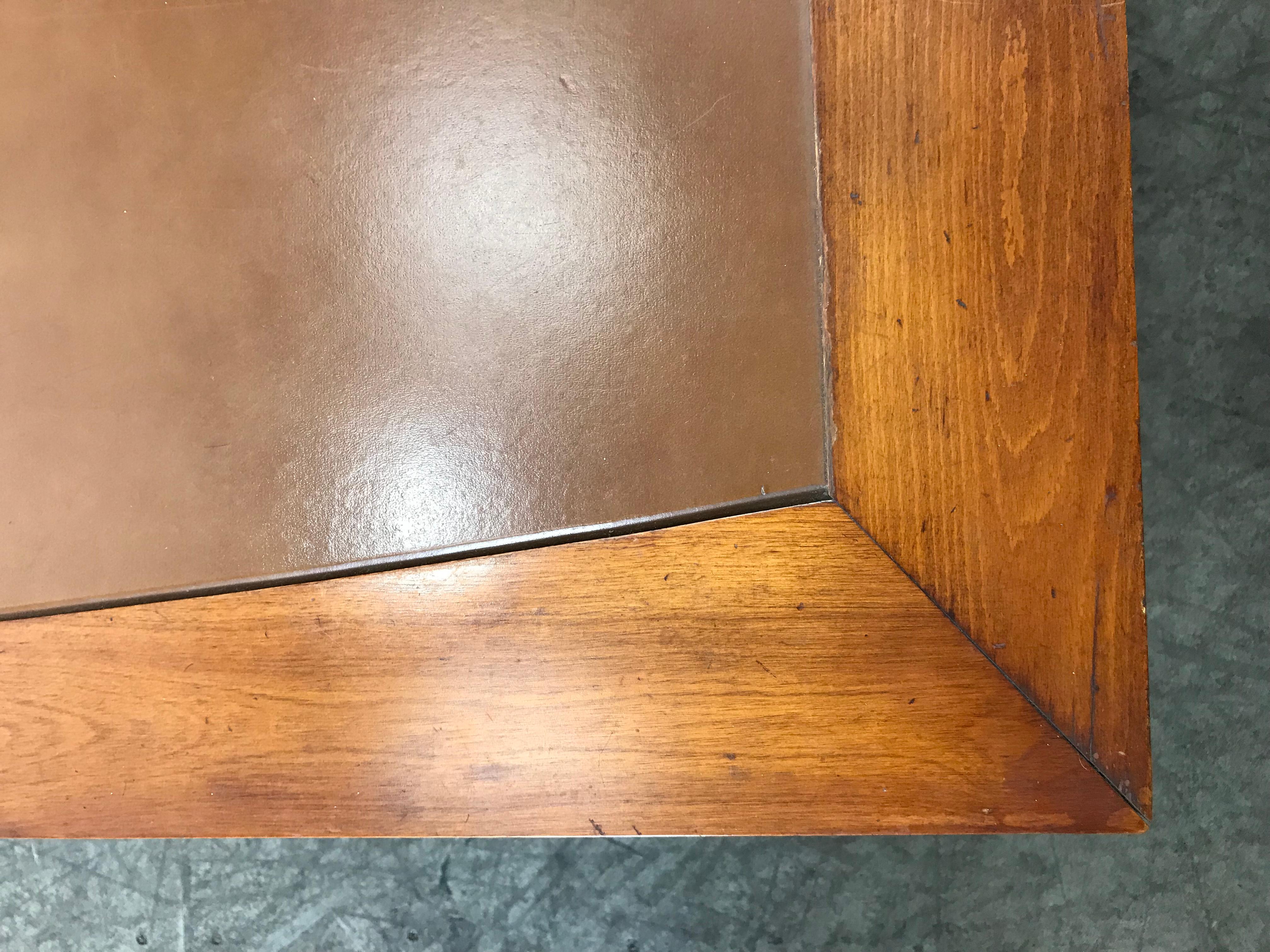 Paul McCobb Beech wood and Leather cocktail table.Perimeter Group, Winchendon In Good Condition For Sale In Buffalo, NY