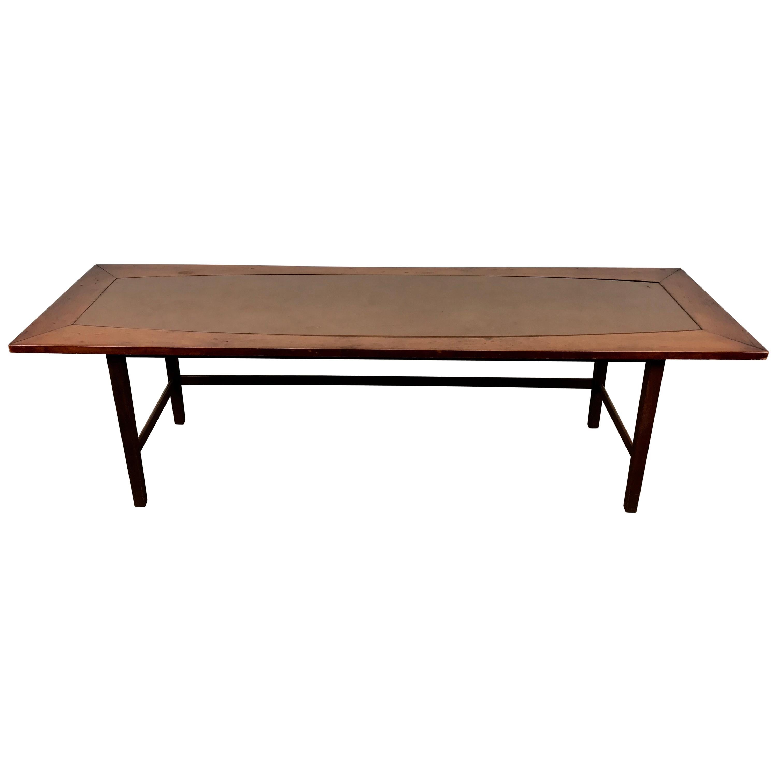 Paul McCobb Beech wood and Leather cocktail table.Perimeter Group, Winchendon For Sale