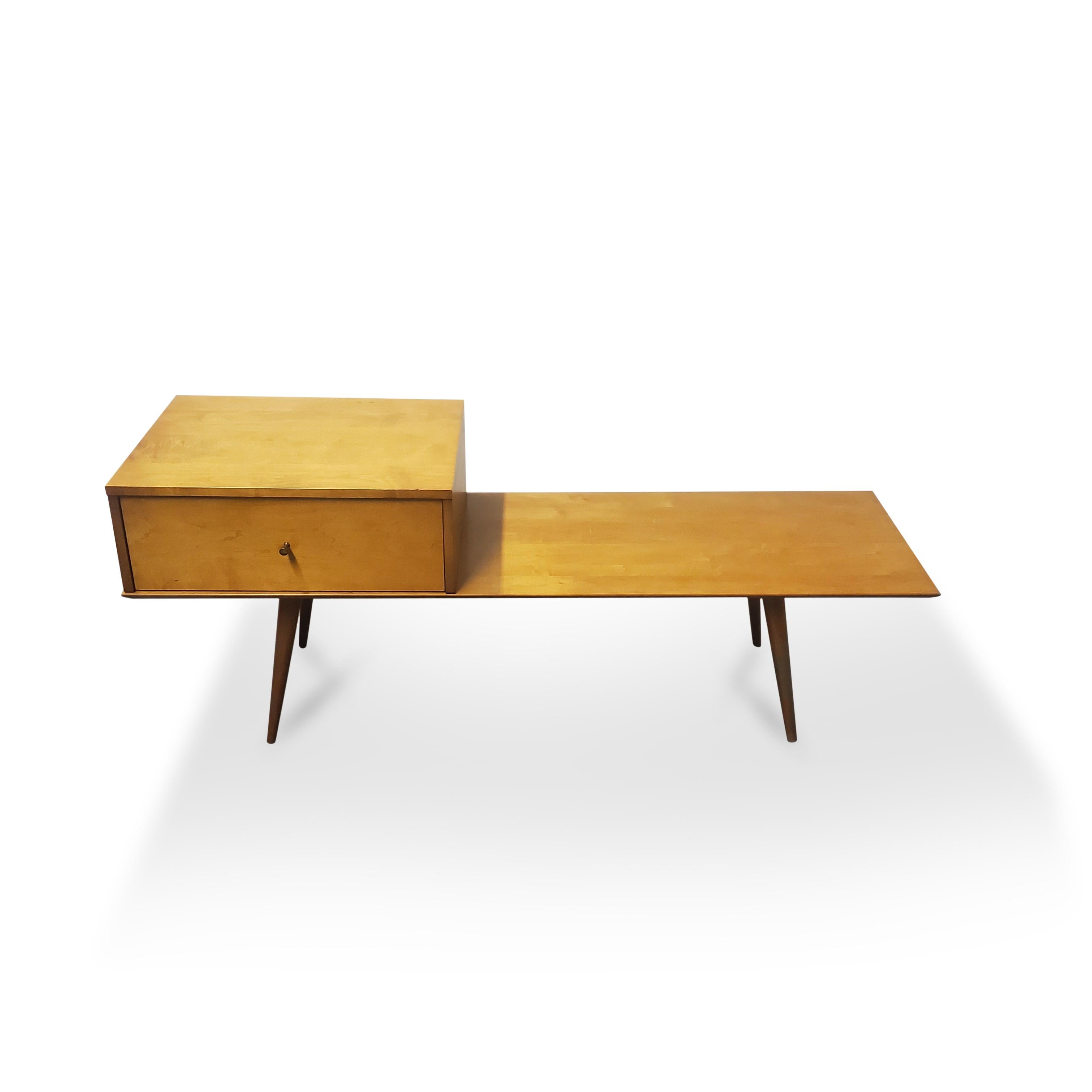 Mid-Century Modern Paul McCobb Bench with Cabinet for Planner Group