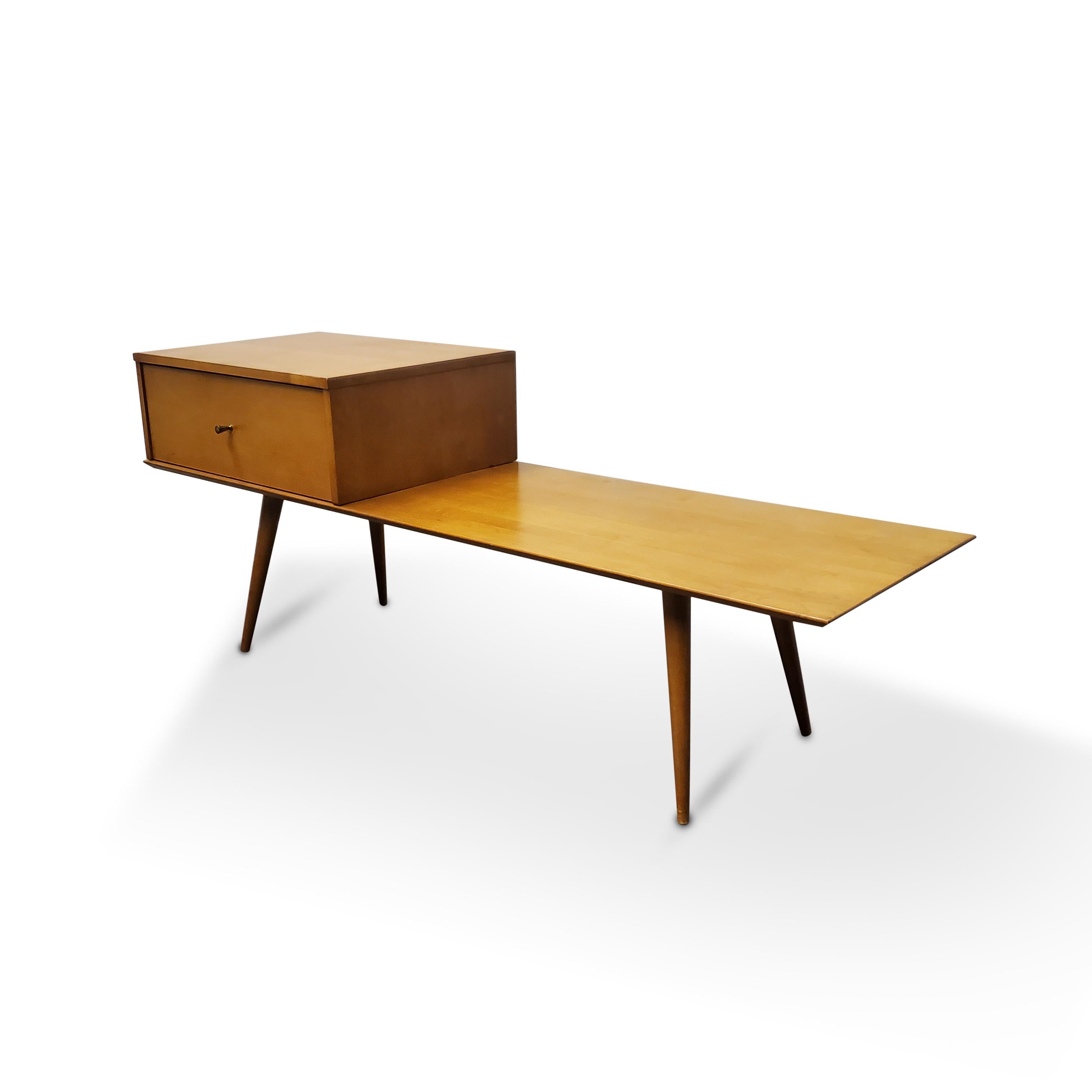 Maple Paul McCobb Bench with Cabinet for Planner Group