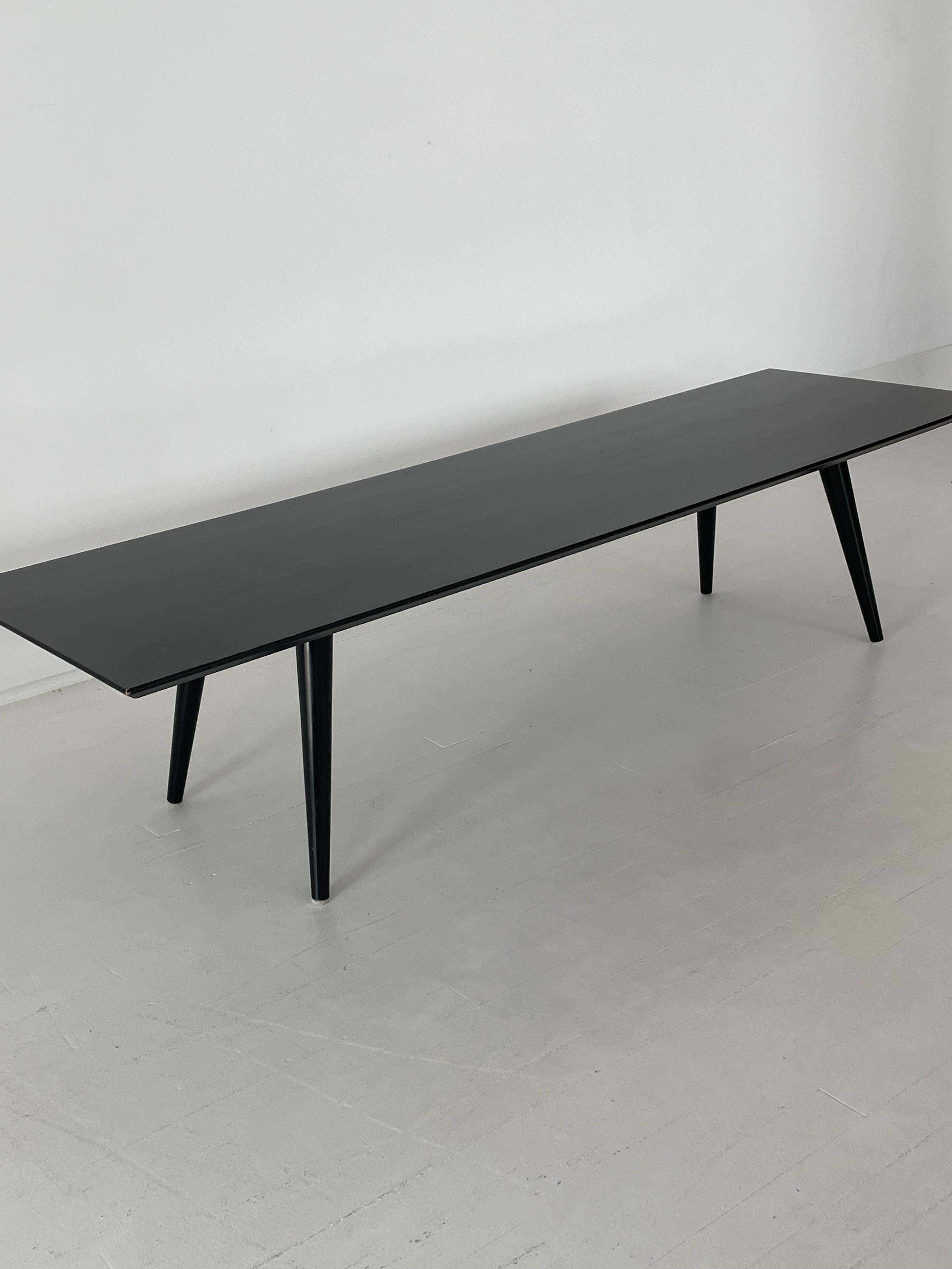 Paul McCobb Black 60 Inch Coffee Table / Bench In Good Condition In New York, NY