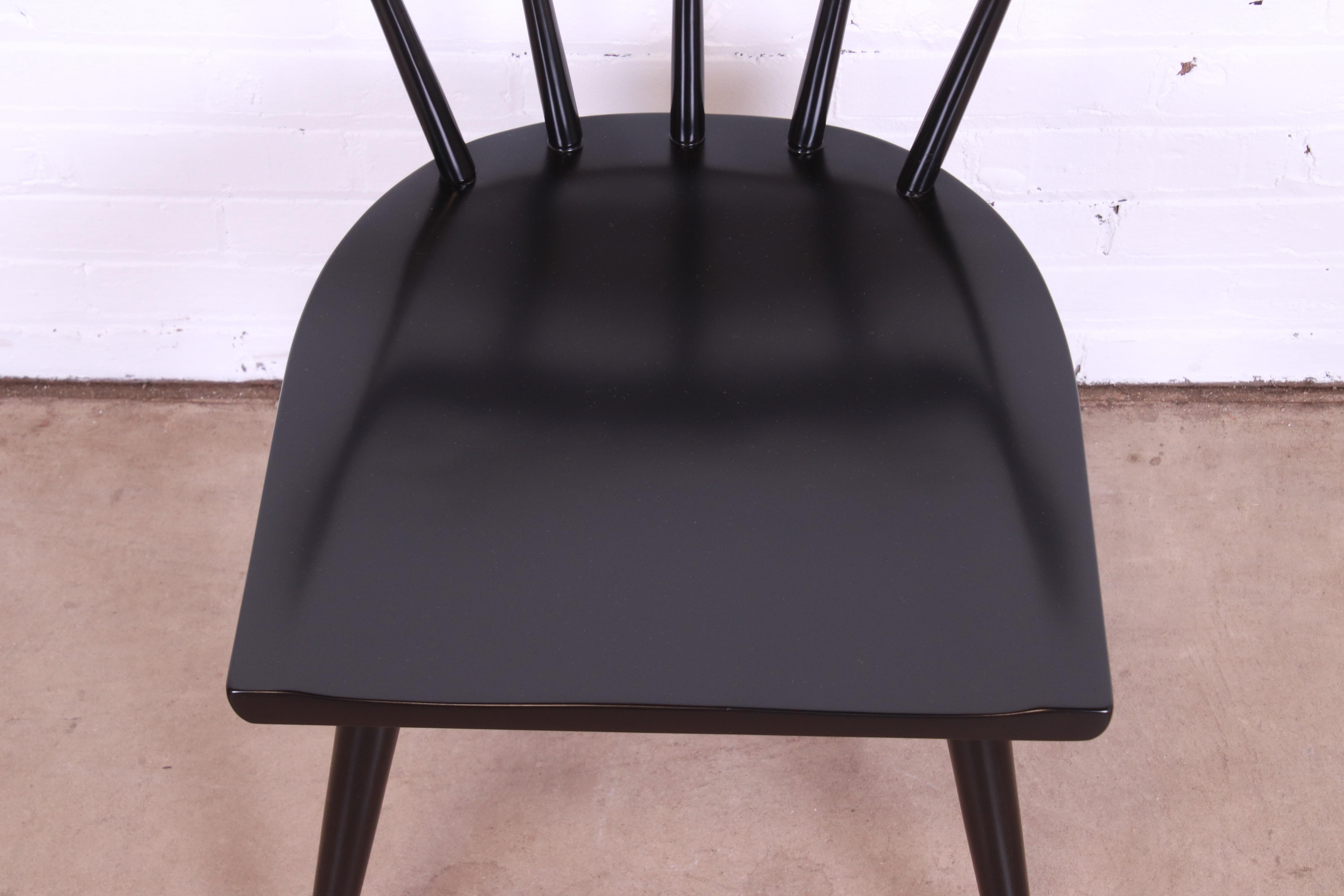 Paul McCobb Black Lacquered Extension Dining Table with 10 Chairs, Refinished 6
