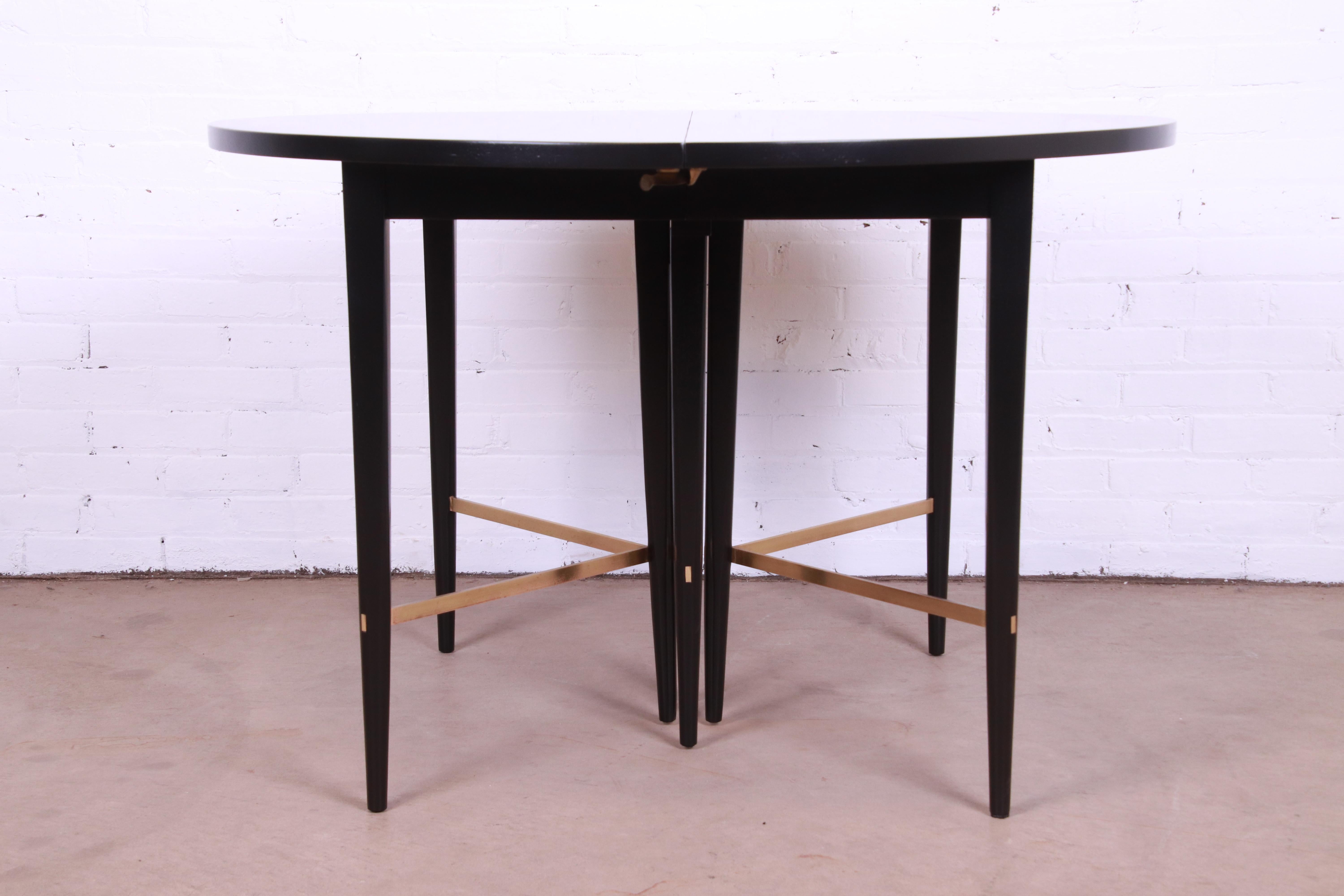 Paul McCobb Black Lacquered Extension Dining Table with 10 Chairs, Refinished 1