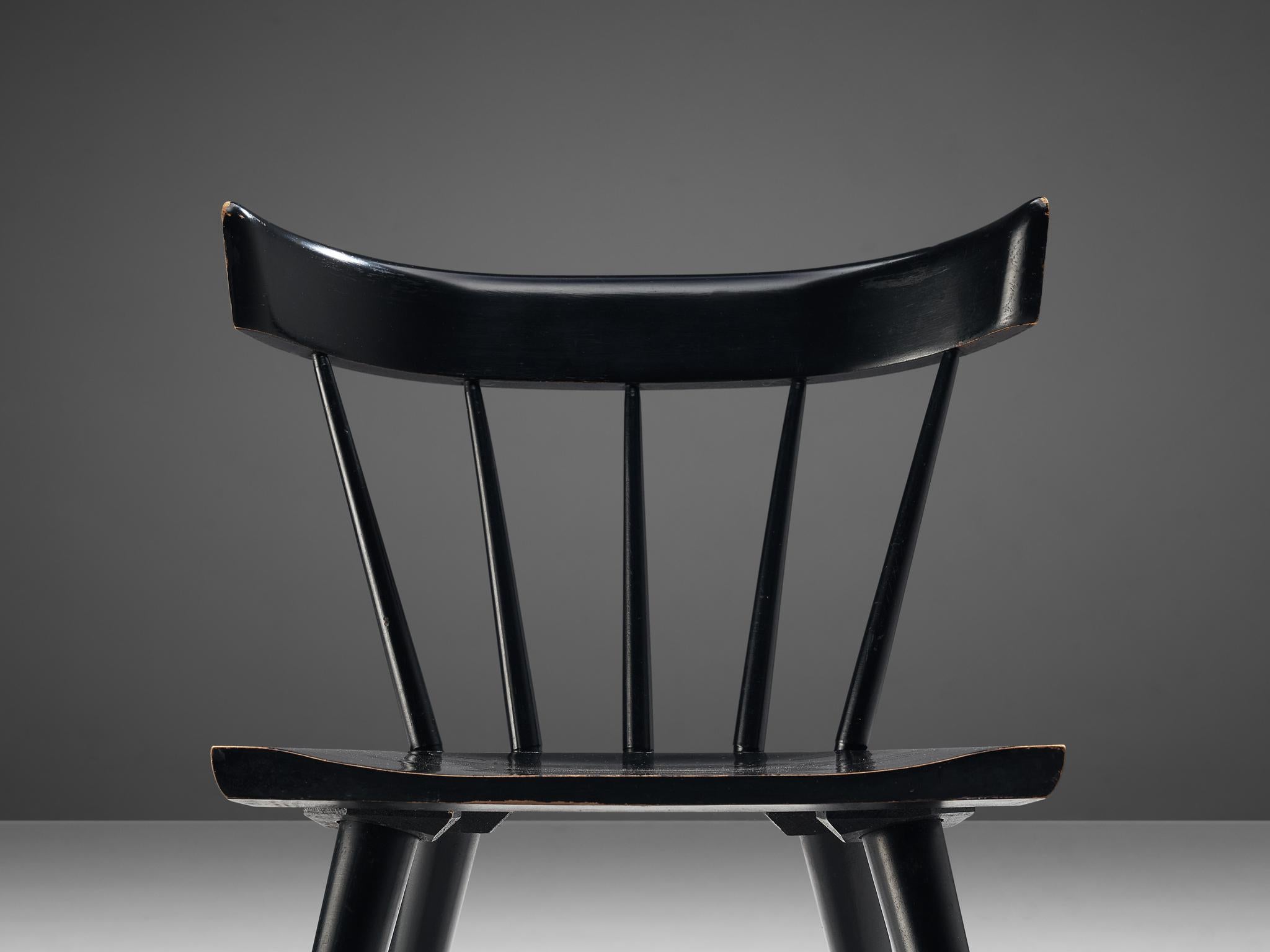 Paul McCobb Black Spindle Chair In Good Condition In Waalwijk, NL