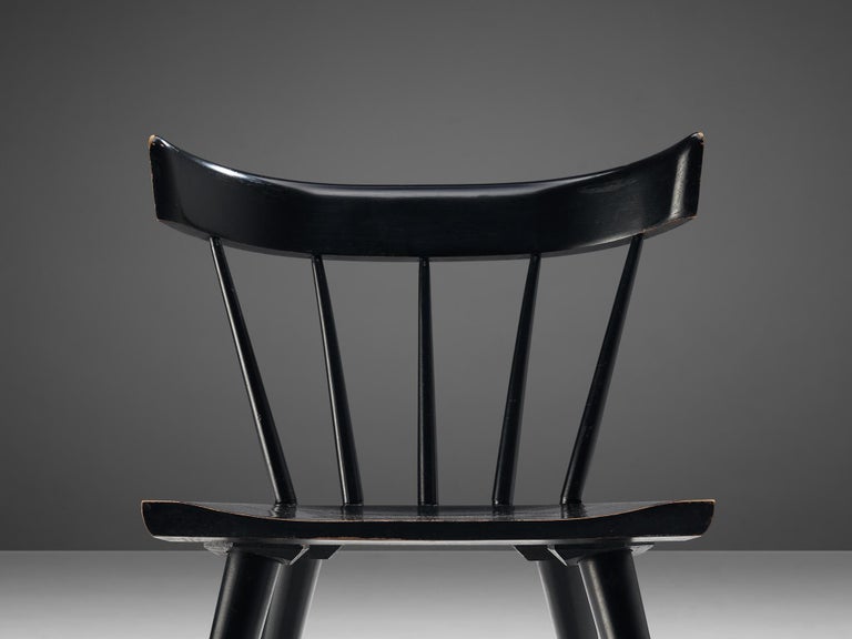 Paul McCobb Black Spindle Chair In Good Condition In Waalwijk, NL