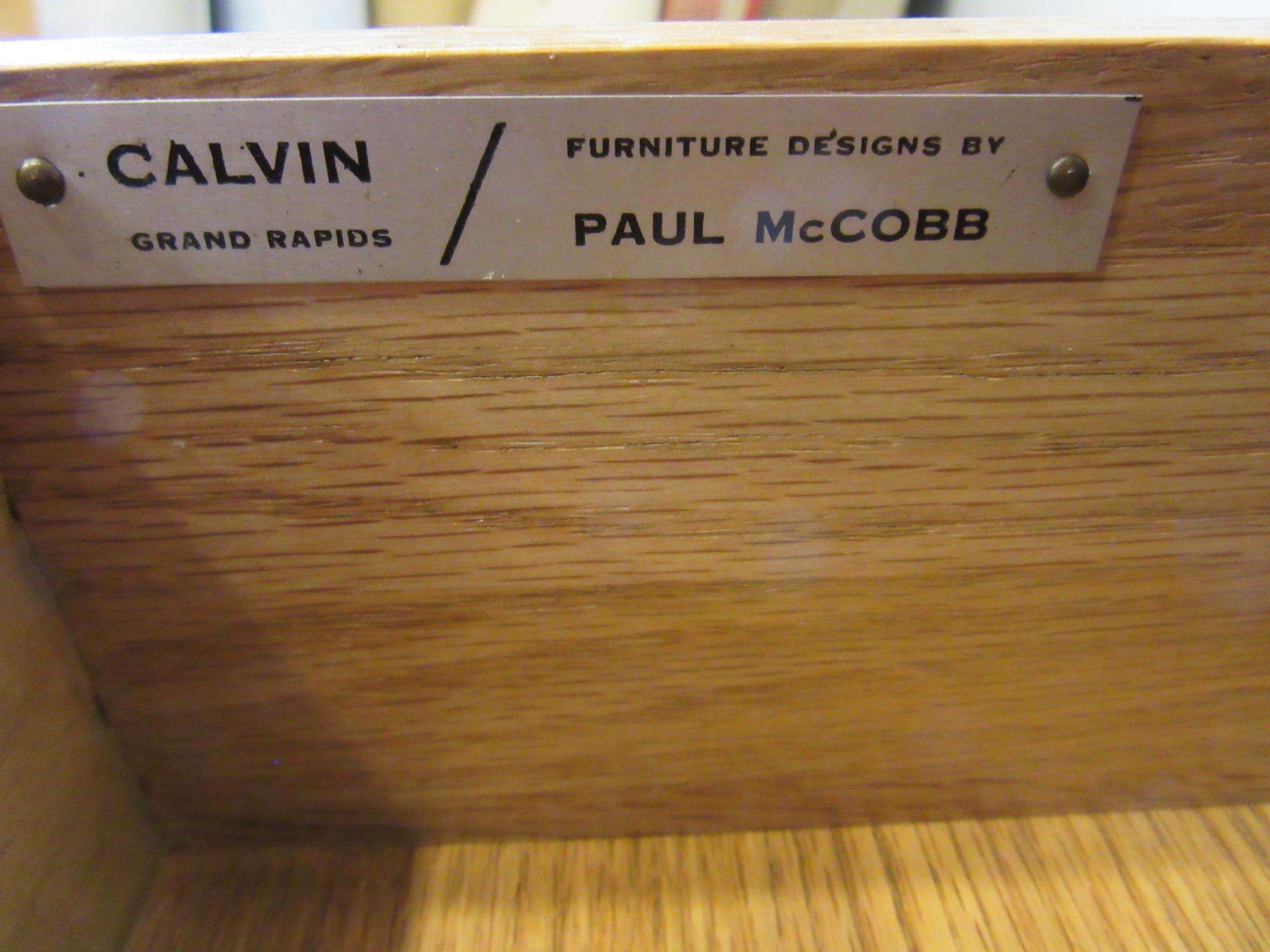 Paul McCobb Bookcase / Room Divider in Brass and Walnut for Calvin 5