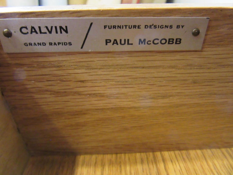 Paul McCobb Bookcase / Room Divider in Brass and Walnut for Calvin at ...