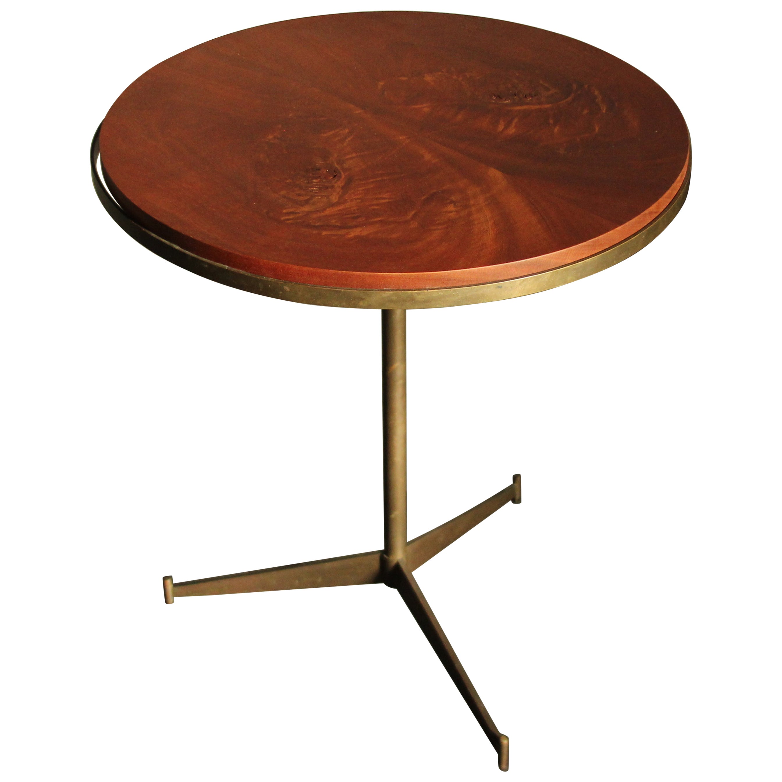 Paul McCobb Brass and Mahogany "Cigarette" Table for Directional, 1950s