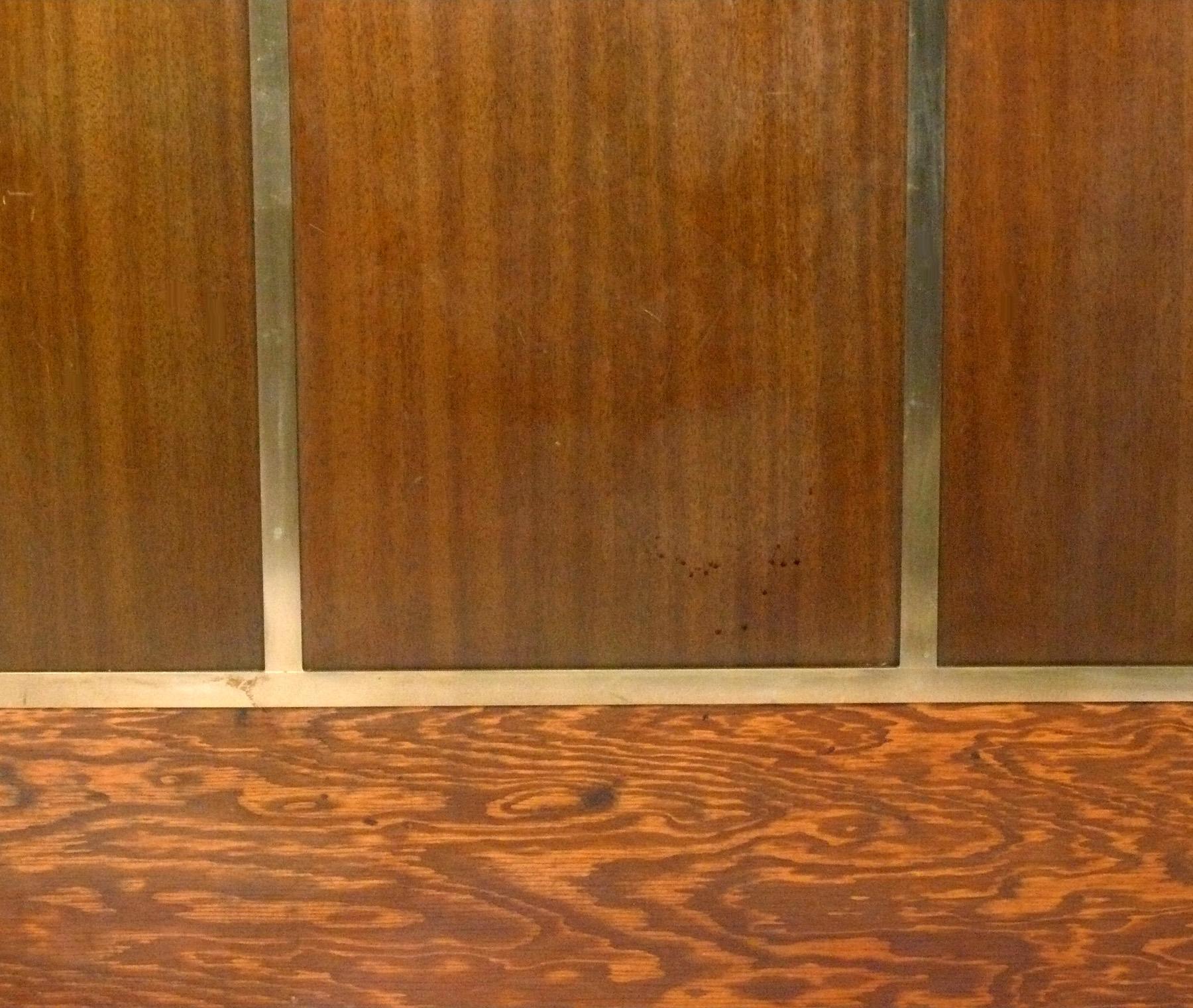 Mid-Century Modern Paul McCobb Brass Framed King Size Headboard For Sale