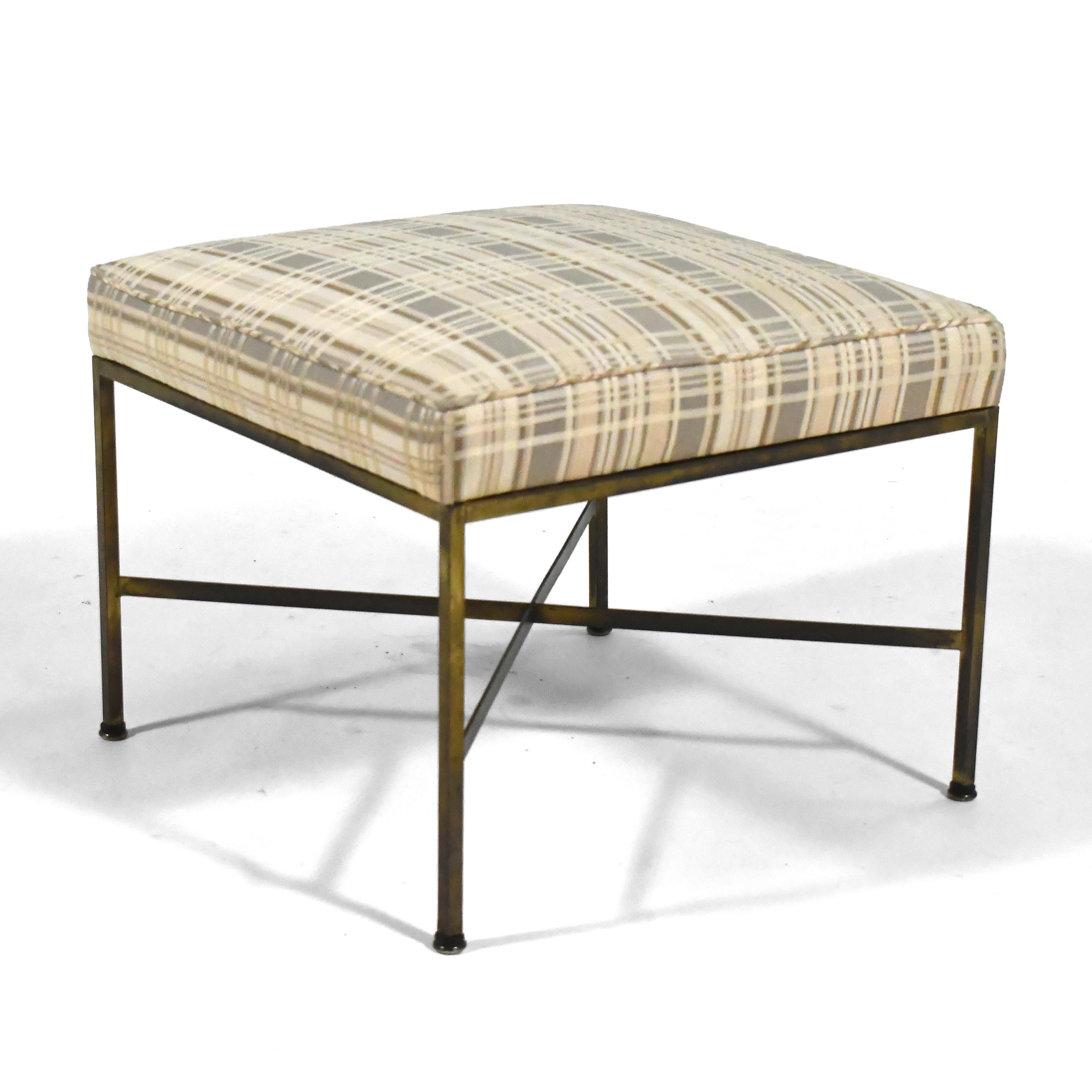 Mid-Century Modern Paul McCobb Tabouret à base X en laiton en vente