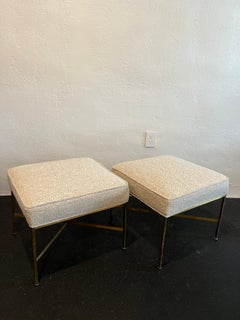 Paul McCobb Brass X-Base Stools- a Pair