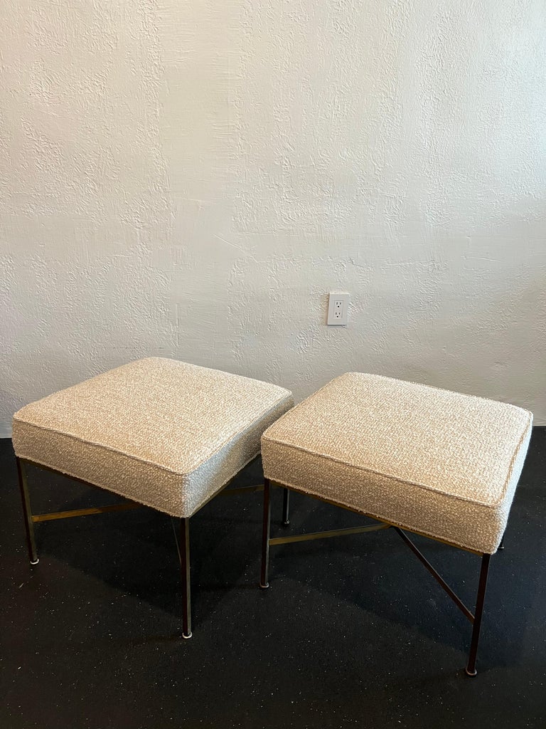 Paul McCobb Brass XBase Stools a Pair For Sale at 1stDibs