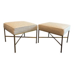 Paul McCobb Brass X-Base Stools- a Pair