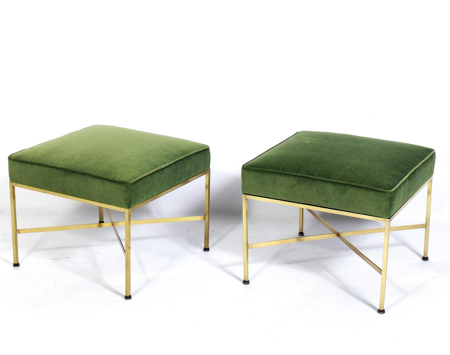 green velvet stools
