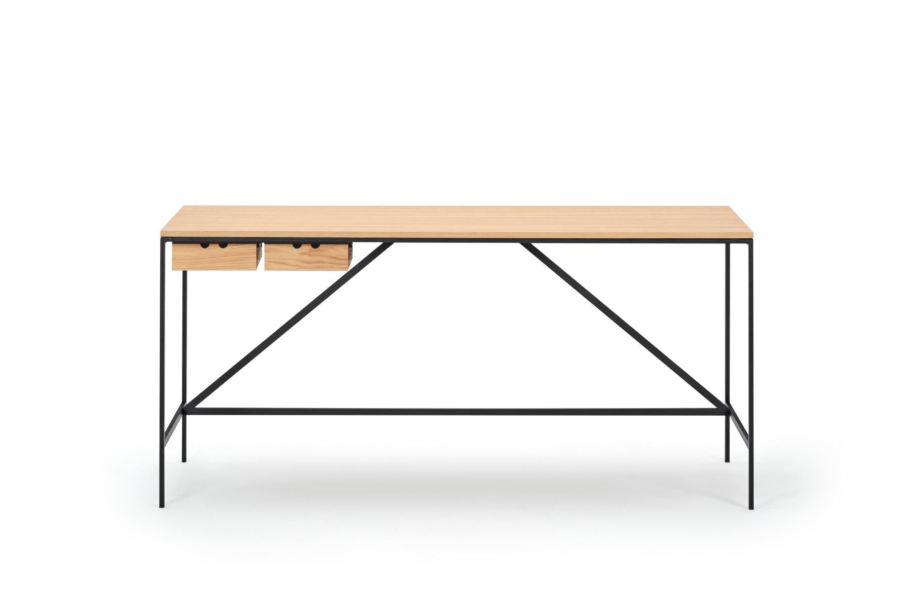 Mid-Century Modern Console Cache et ensemble de deux tiroirs en chêne pour Karakter en vente