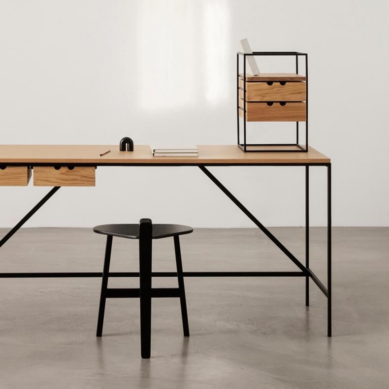 'Cache Desk Organiser' Wood and Steel by Paul McCobb for Karakter In New Condition For Sale In Barcelona, Barcelona