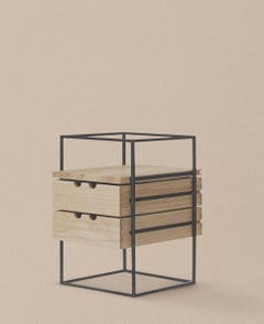 Paul McCobb 'Cache' Desk Organizer, Steel & Oak, Mid-Century Modern