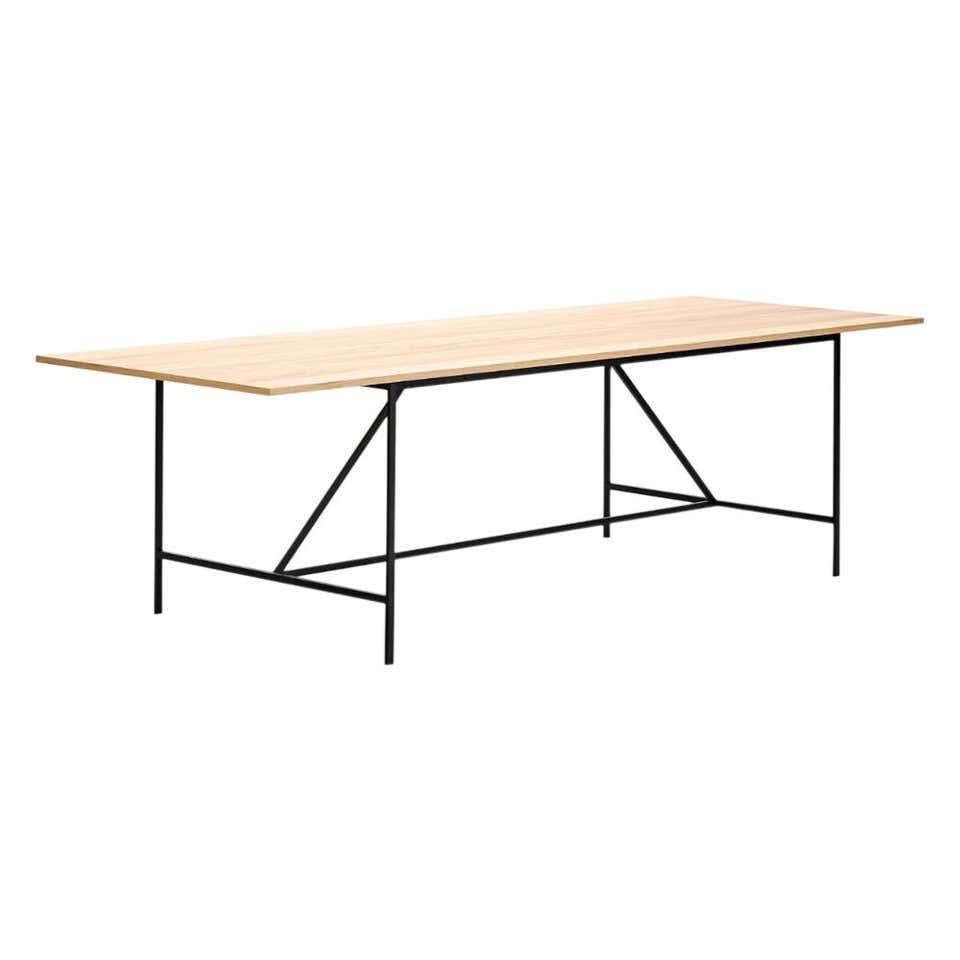 Danish Paul McCobb Cache Dining Table, Wood and Steel by Karakter For Sale