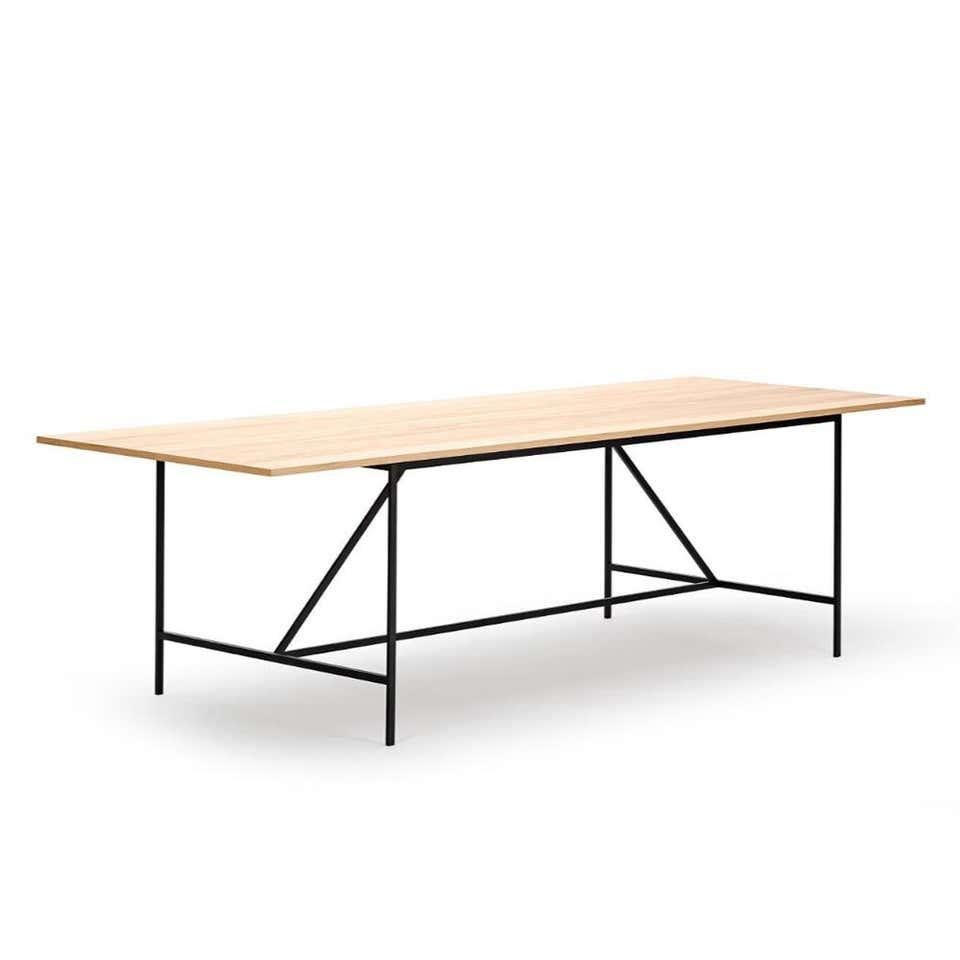 Contemporary Paul McCobb Cache Dining Table, Wood and Steel by Karakter For Sale