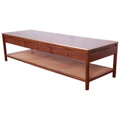 Paul McCobb Calvin Group Double-Sided Mahogany and Brass Coffee Table