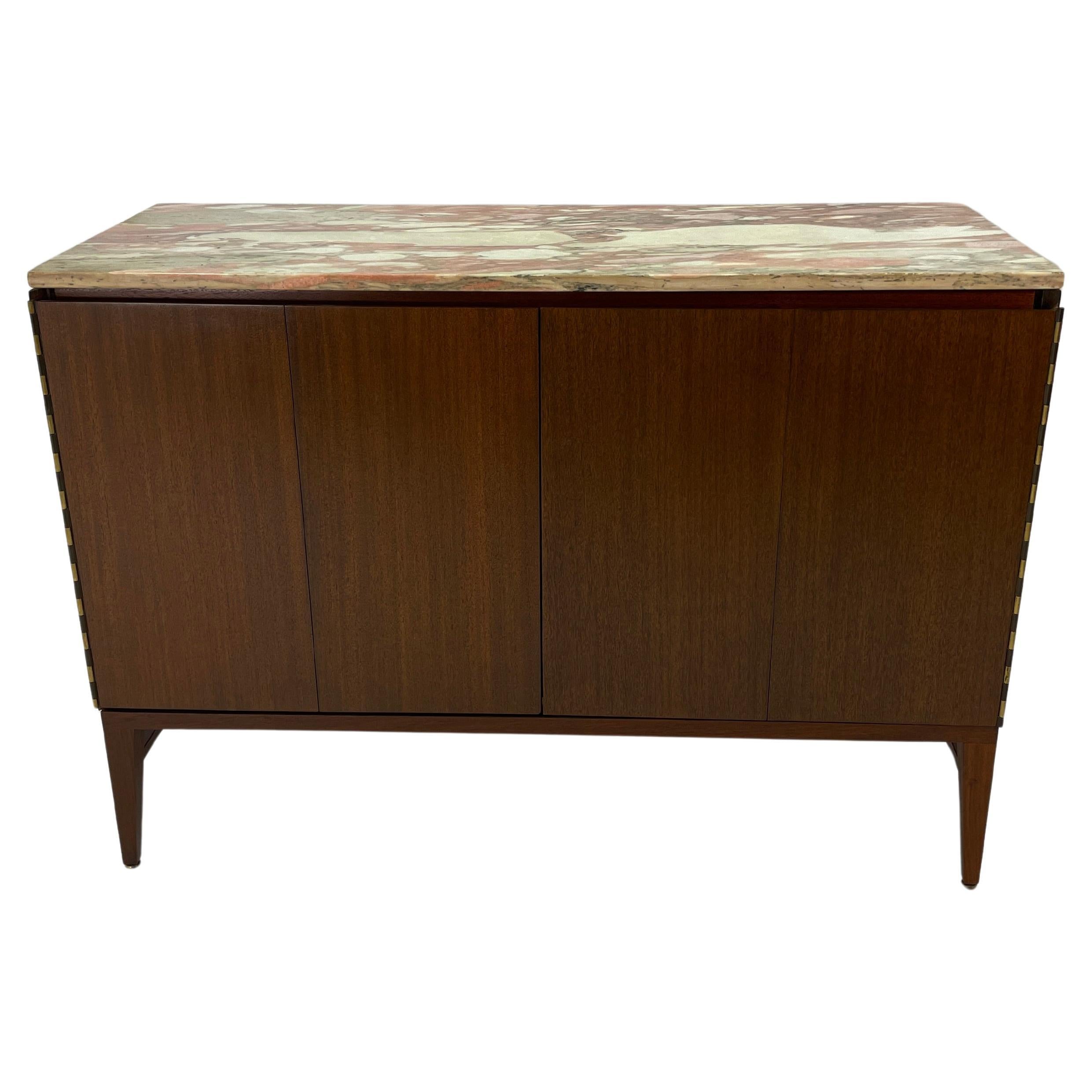 Paul McCobb Calvin Group Irwin Kollektion Kommode mit rosa Marmorplatte im Angebot 10