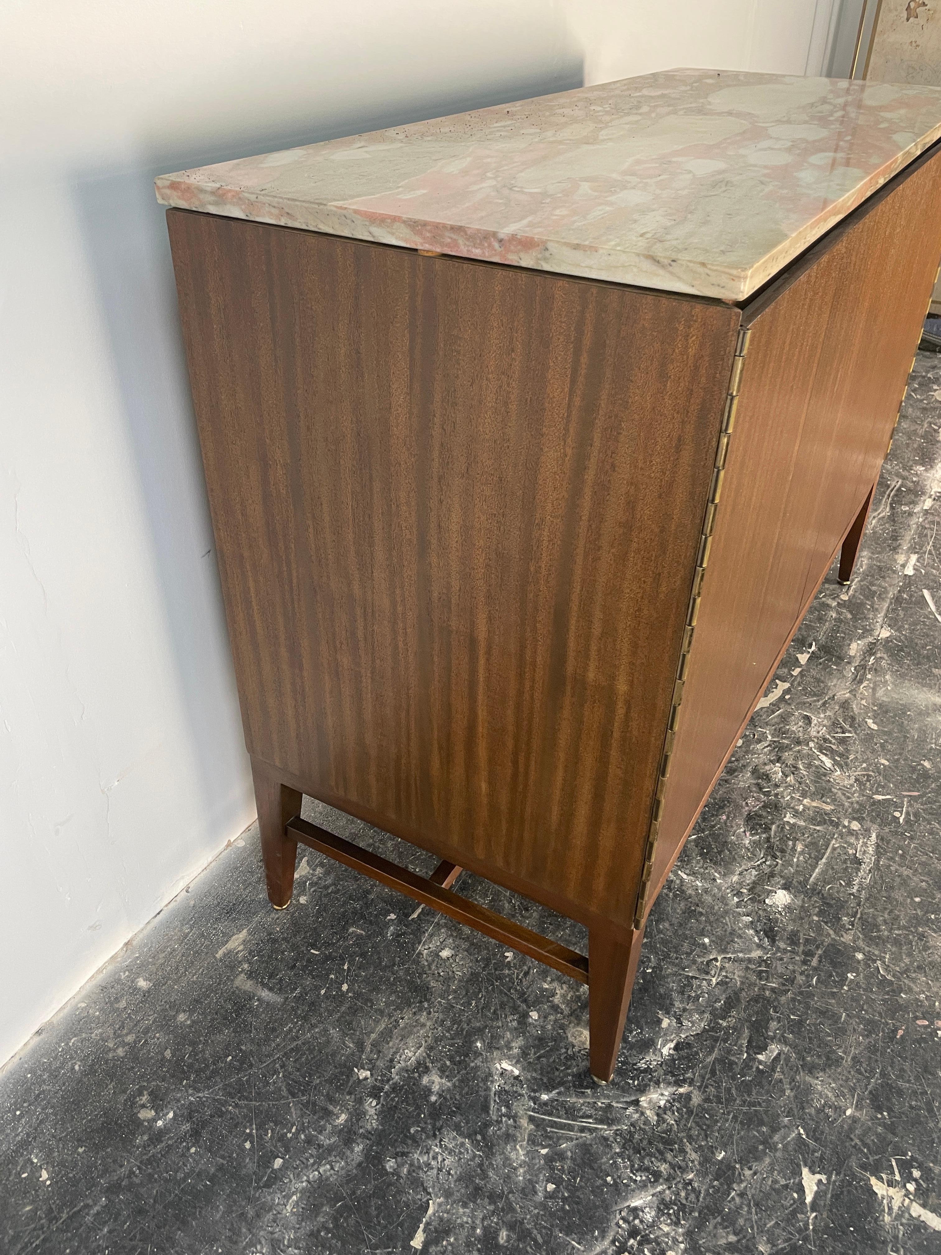 American Paul McCobb Calvin Group Irwin Collection Dresser with Pink Marble Top For Sale