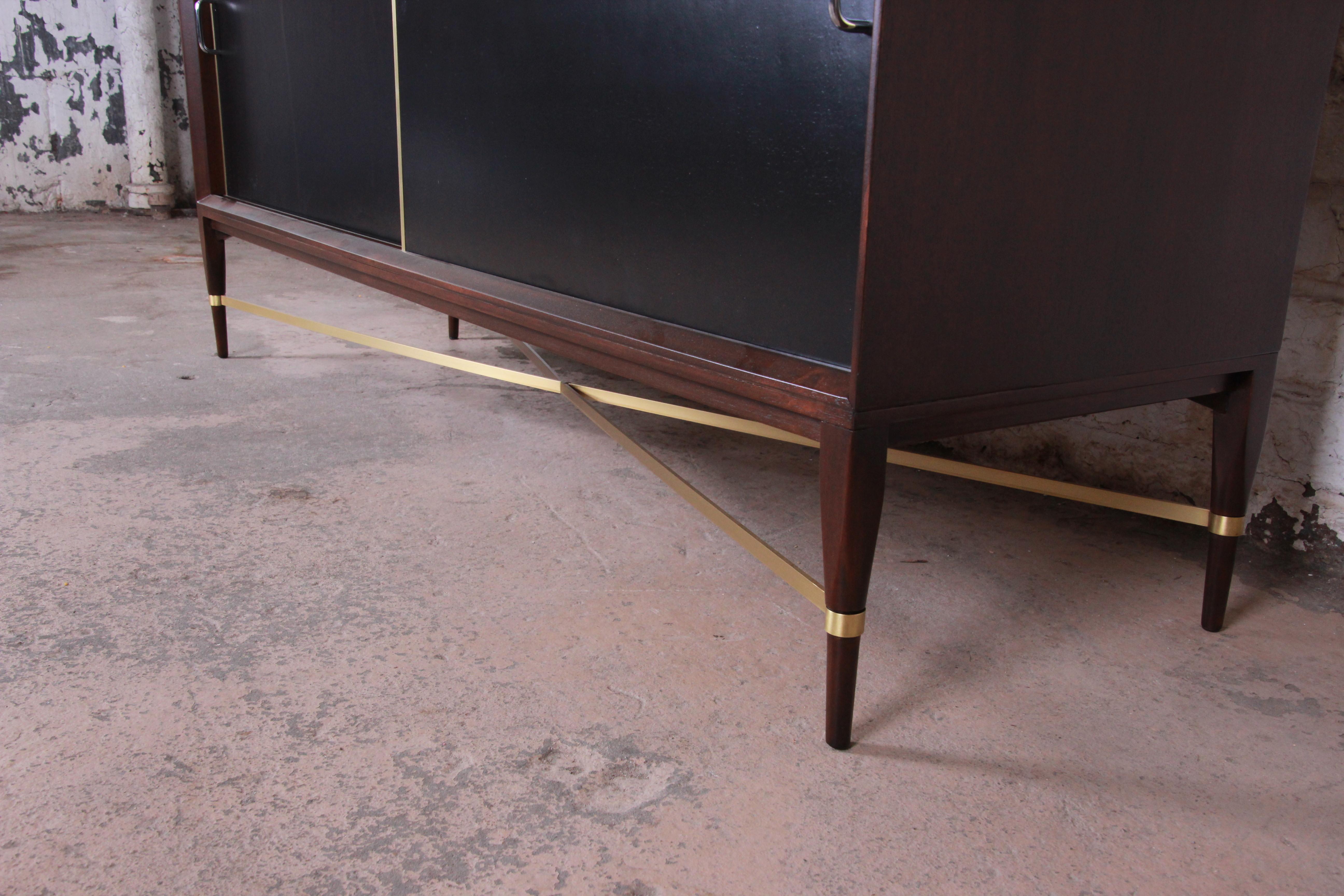 Paul McCobb Calvin Group Mahogany and Brass Credenza 5