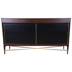 Paul McCobb Calvin Group Mahogany and Brass Credenza