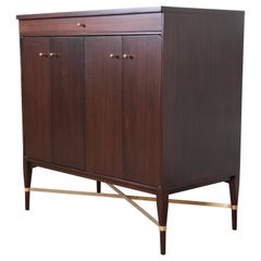 Paul McCobb Calvin Group Mahogany and Brass Sideboard or Bar Cabinet, Restored