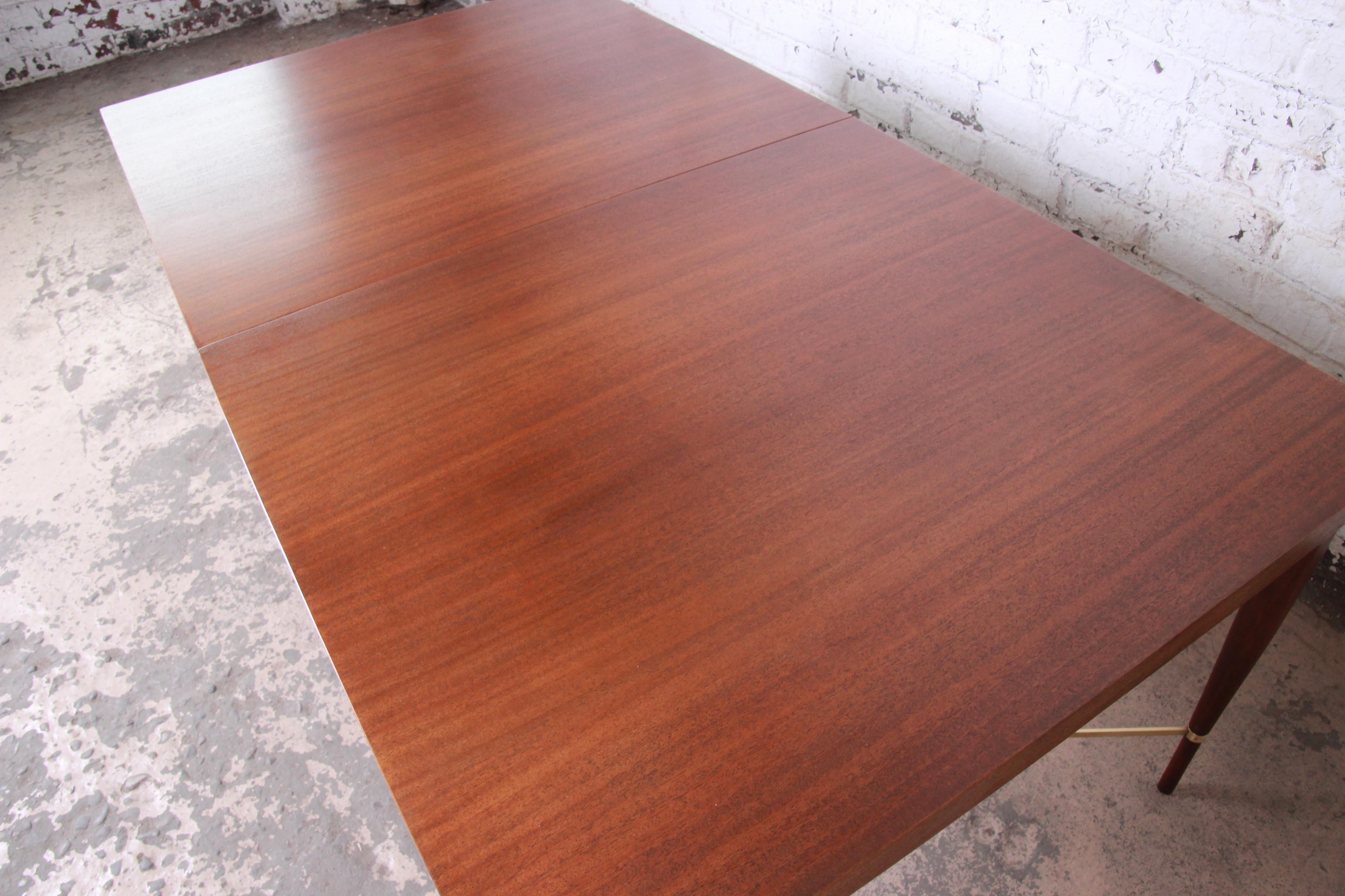 Mid-20th Century Paul McCobb Calvin Irwin Collection Mahogany and Brass Dining Table, Restored