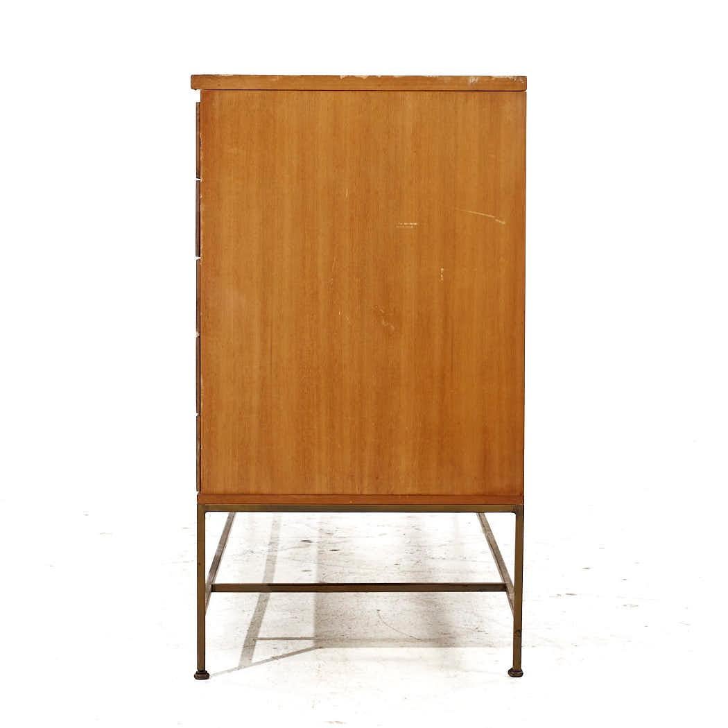 Paul McCobb Calvin Irwin Collection MCM Bleach Mahogany Brass Credenza and Hutch For Sale 2