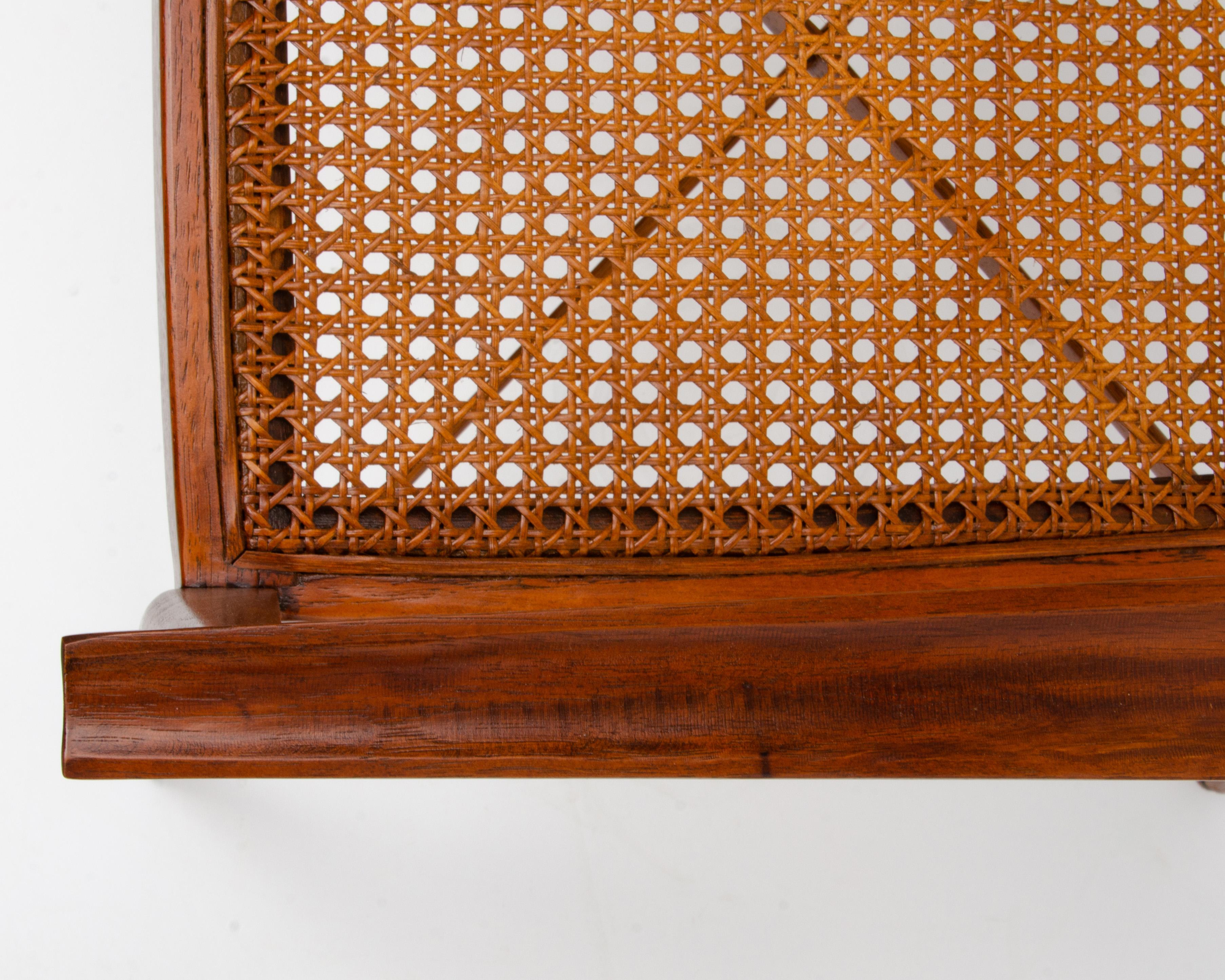 Paul McCobb Calvin Mid-Century Modern Sculpted Walnut Armchair Cane Seat For Sale 8