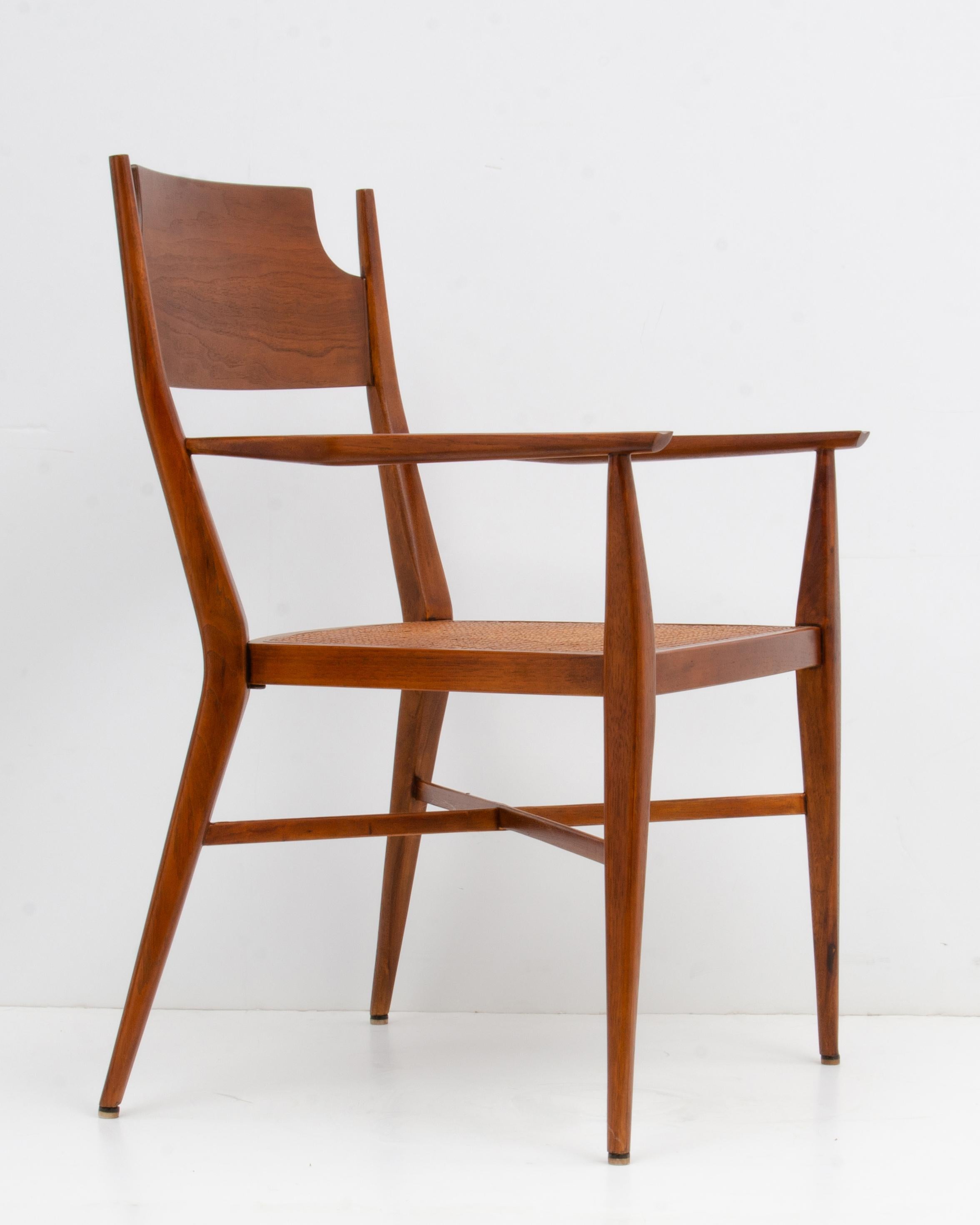 A fabulous 1950s Paul McCobb for Calvin Furniture walnut armchair. Fully marked. Meticulously crafted. Professionally restored. A great design and a really beautiful chair...