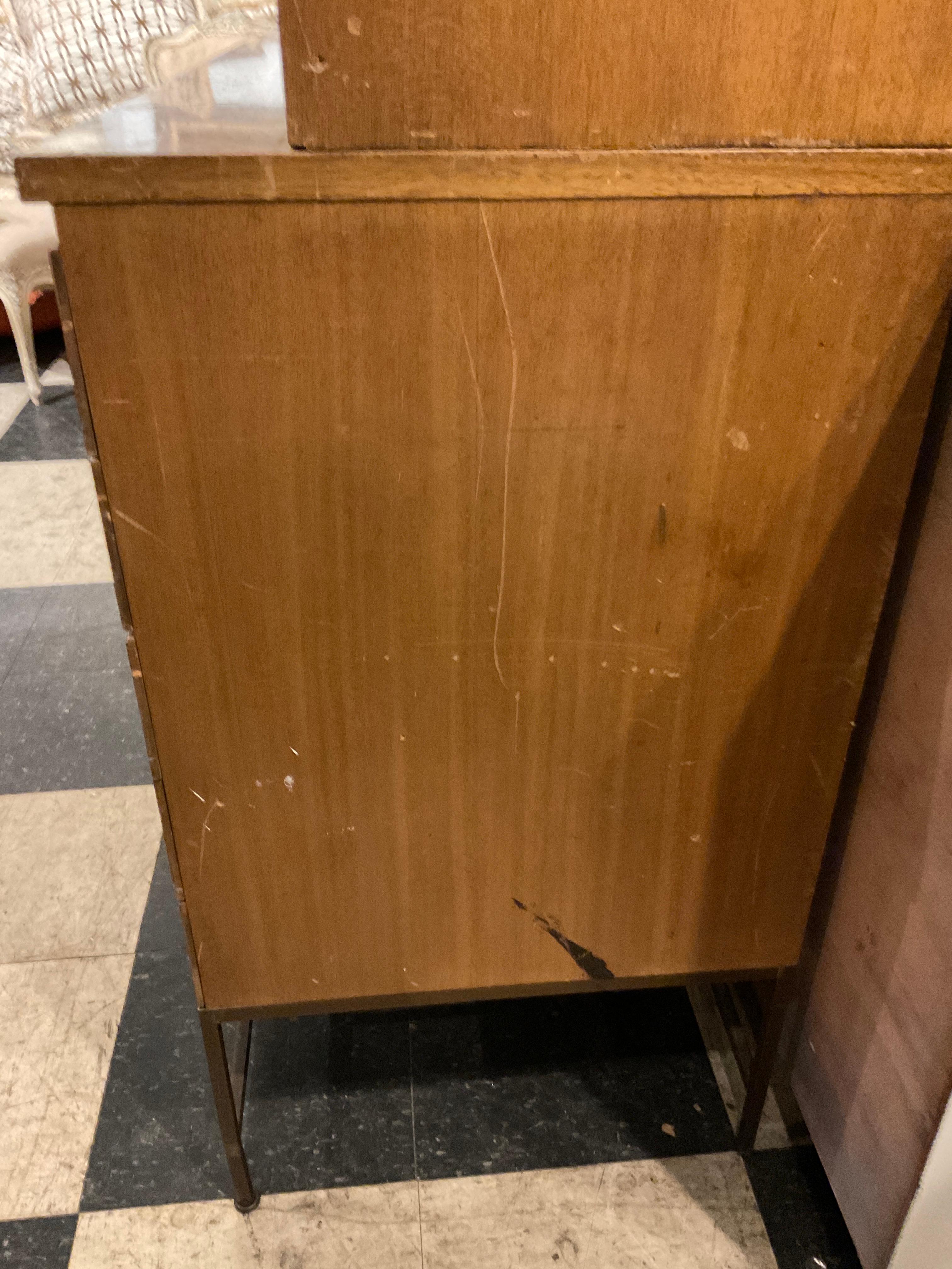 Paul McCobb Calvin Wall Unit Walnut Brass Base For Sale 1