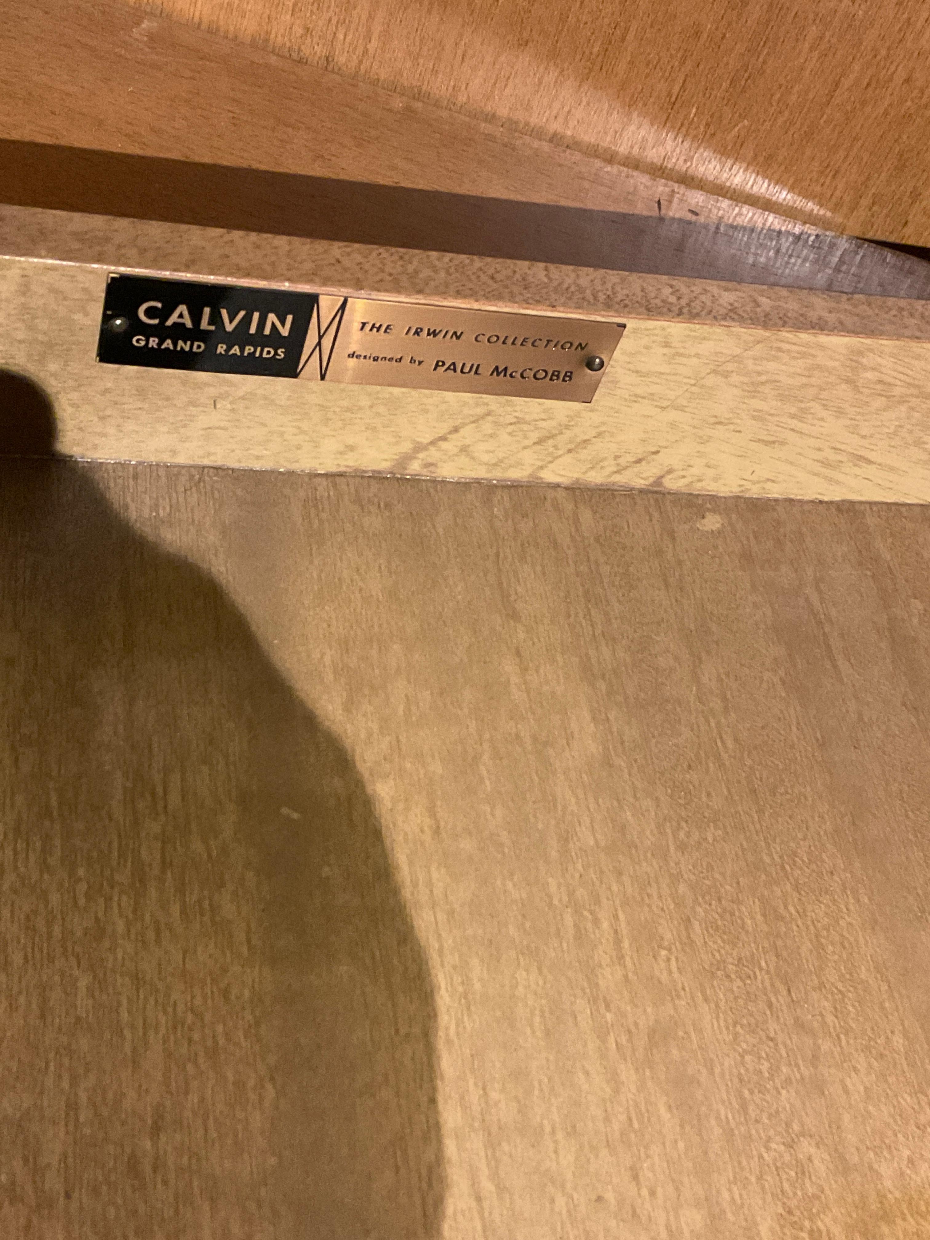 Paul McCobb Calvin Wall Unit Walnut Brass Base For Sale 5
