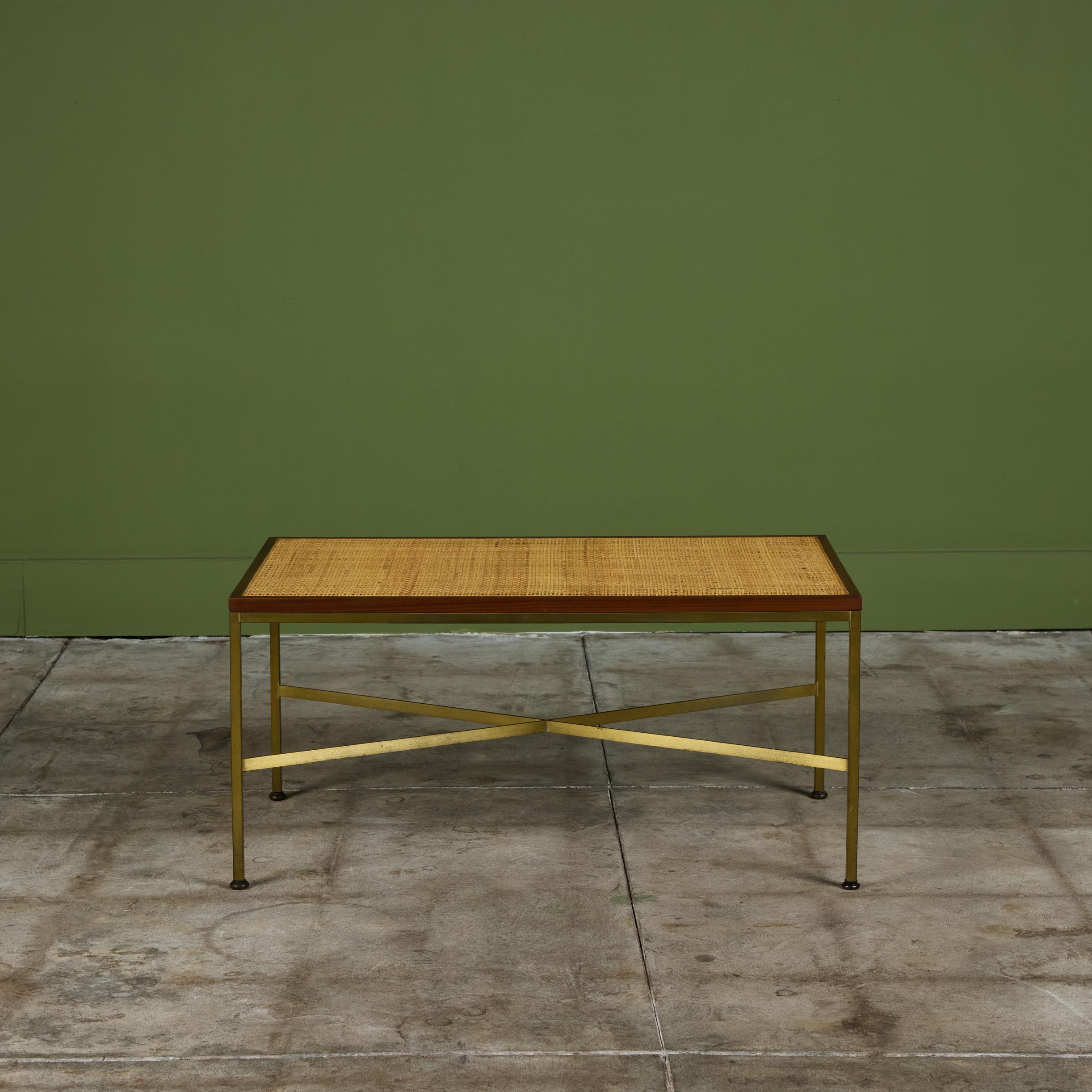 Mid-20th Century Paul McCobb Cane Bench for Calvin Furniture