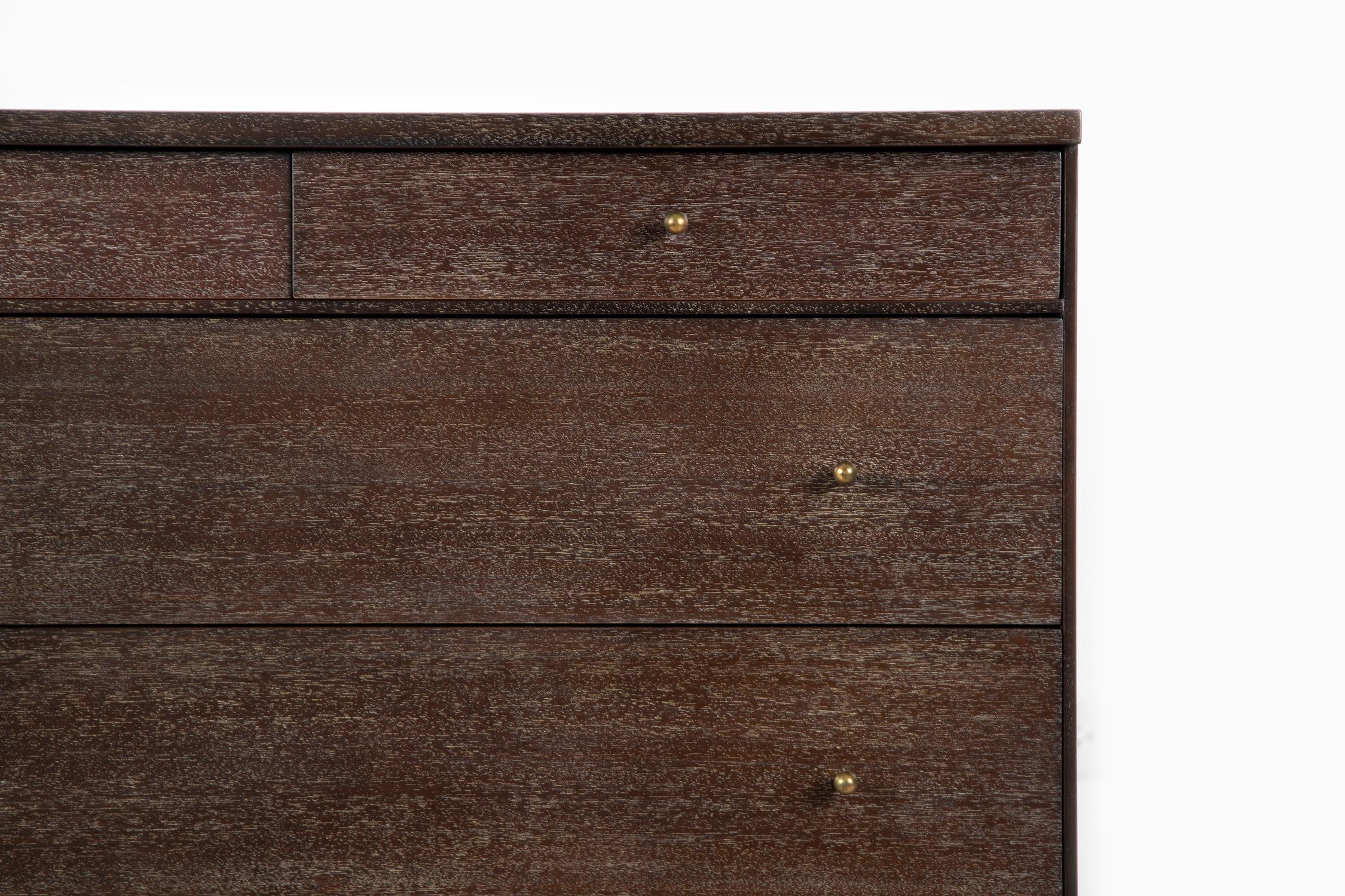 Brass Paul McCobb Cerused Mahogany Mid-Century Modern for Calvin Dresser For Sale
