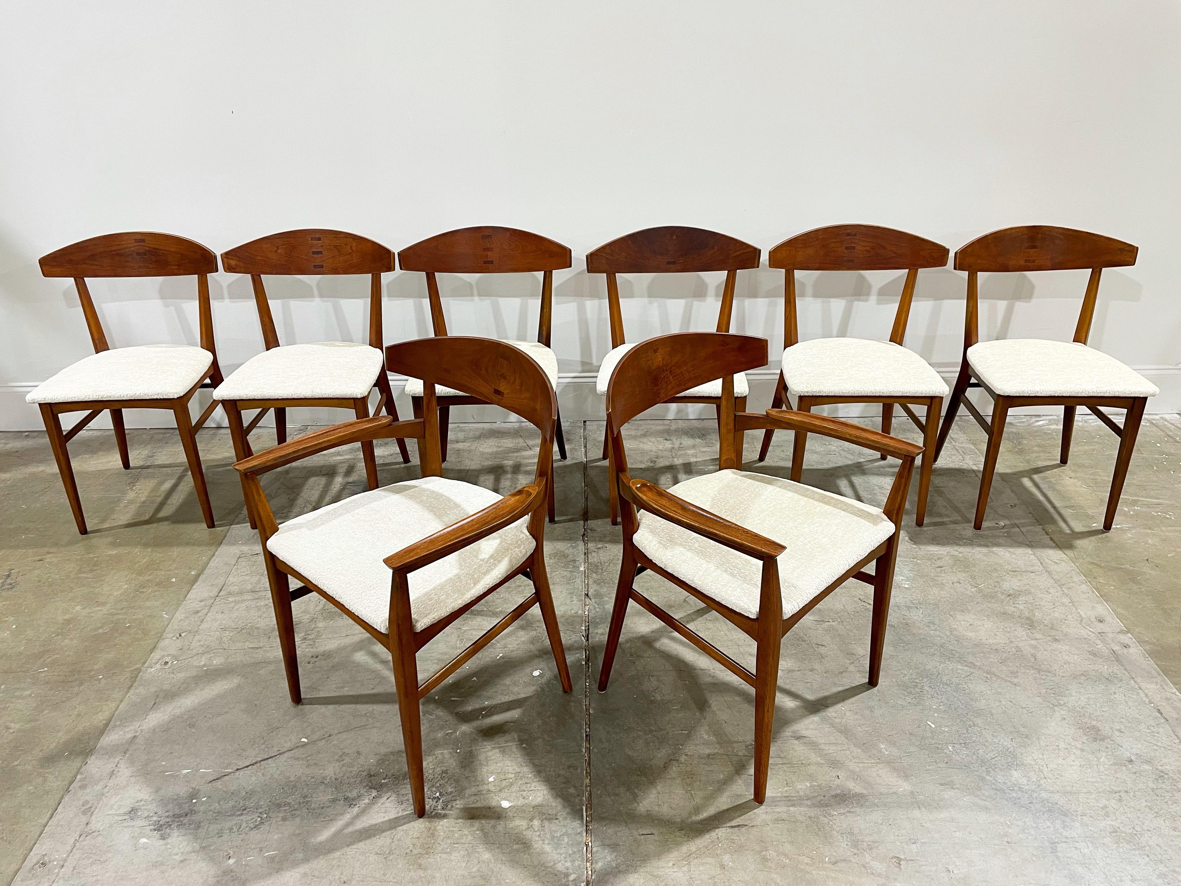 Paul McCobb Components, Set of 8 Mid-Century Dining Chairs, Walnut + Rosewood 5