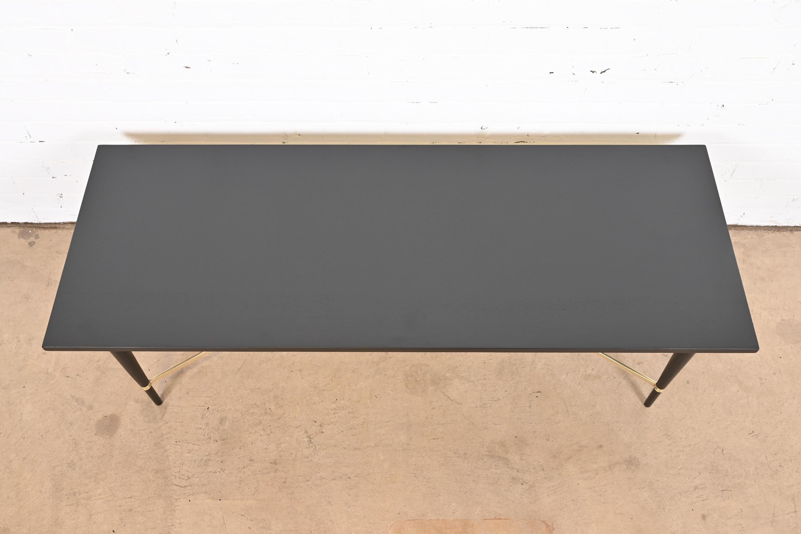 Paul McCobb Connoisseur Collection Black Lacquer and Brass Coffee Table, 1950s 8