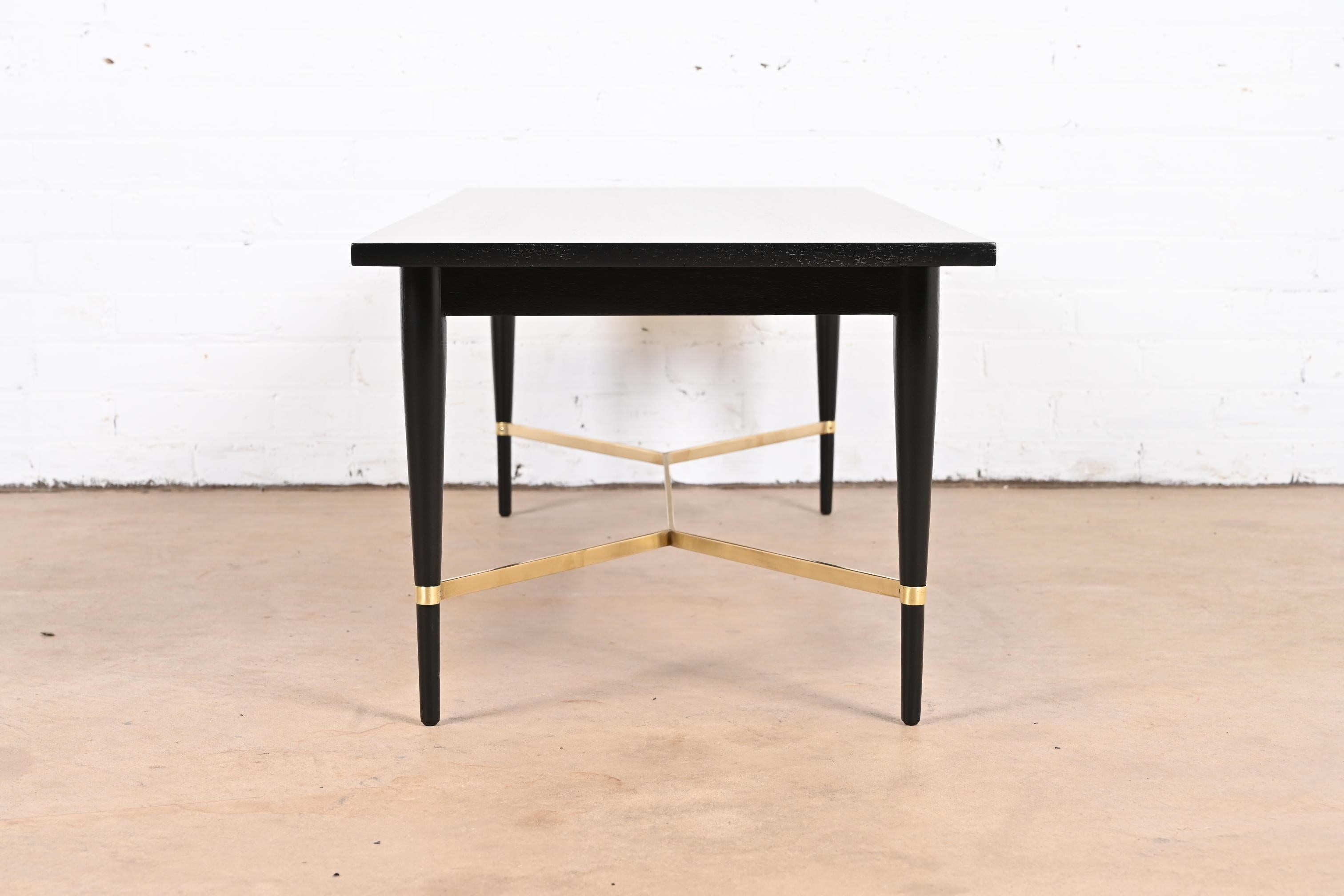 Paul McCobb Connoisseur Collection Black Lacquer and Brass Coffee Table, 1950s 9