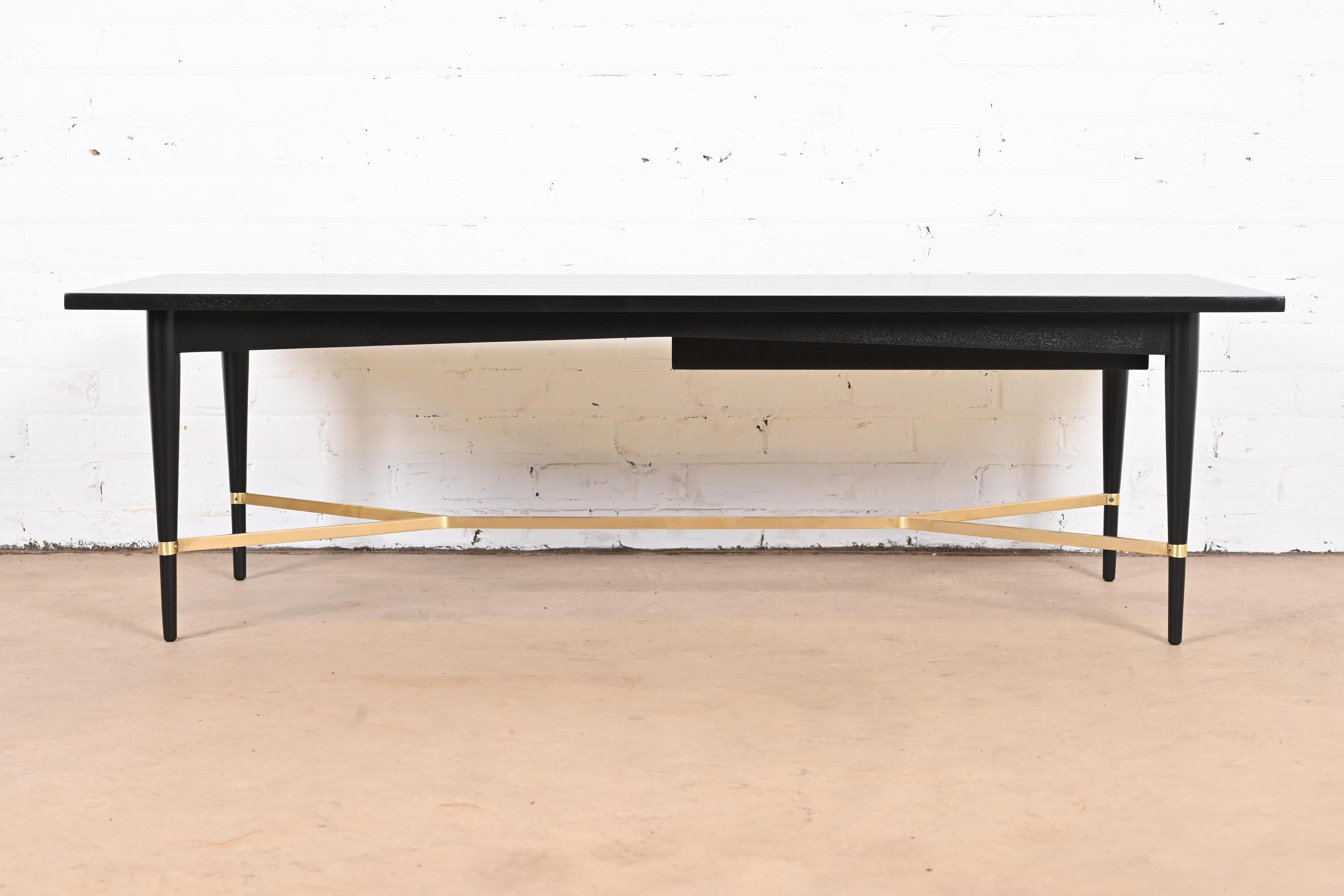Paul McCobb Connoisseur Collection Black Lacquer and Brass Coffee Table, 1950s 10