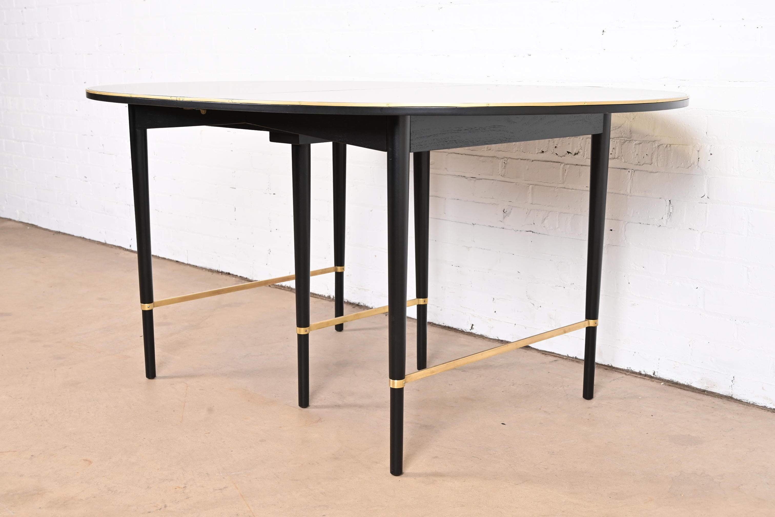 Paul McCobb Connoisseur Collection Black Lacquer and Brass Dining Table, 1950s 4