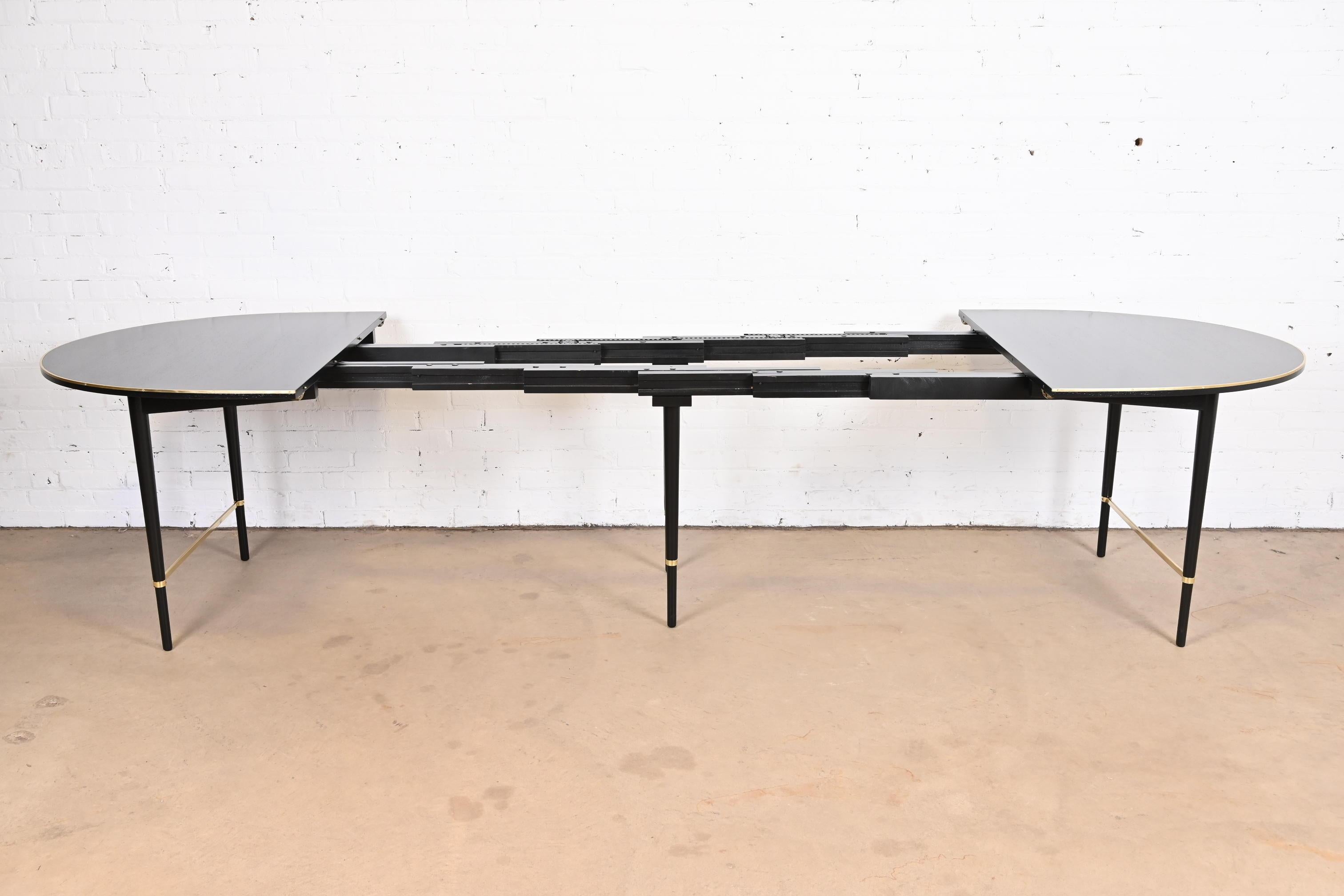 Paul McCobb Connoisseur Collection Black Lacquer and Brass Dining Table, 1950s 4