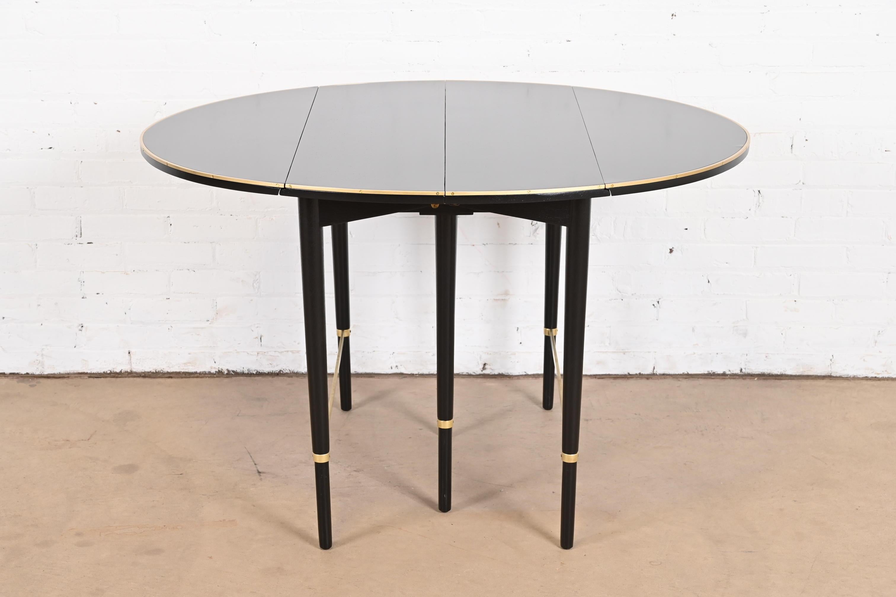 Paul McCobb Connoisseur Collection Black Lacquer and Brass Dining Table, 1950s 5