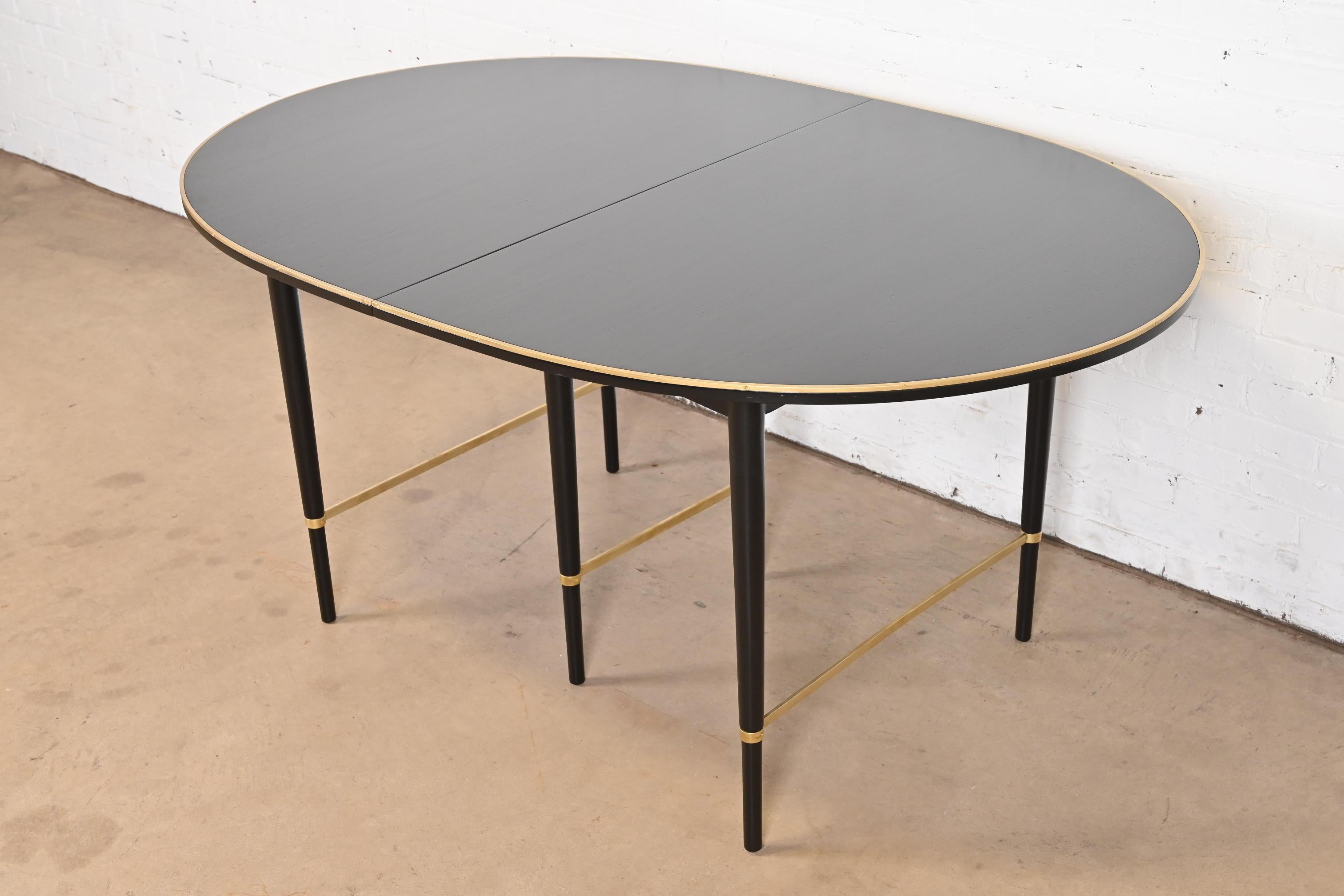 Paul McCobb Connoisseur Collection Black Lacquer and Brass Dining Table, 1950s 5