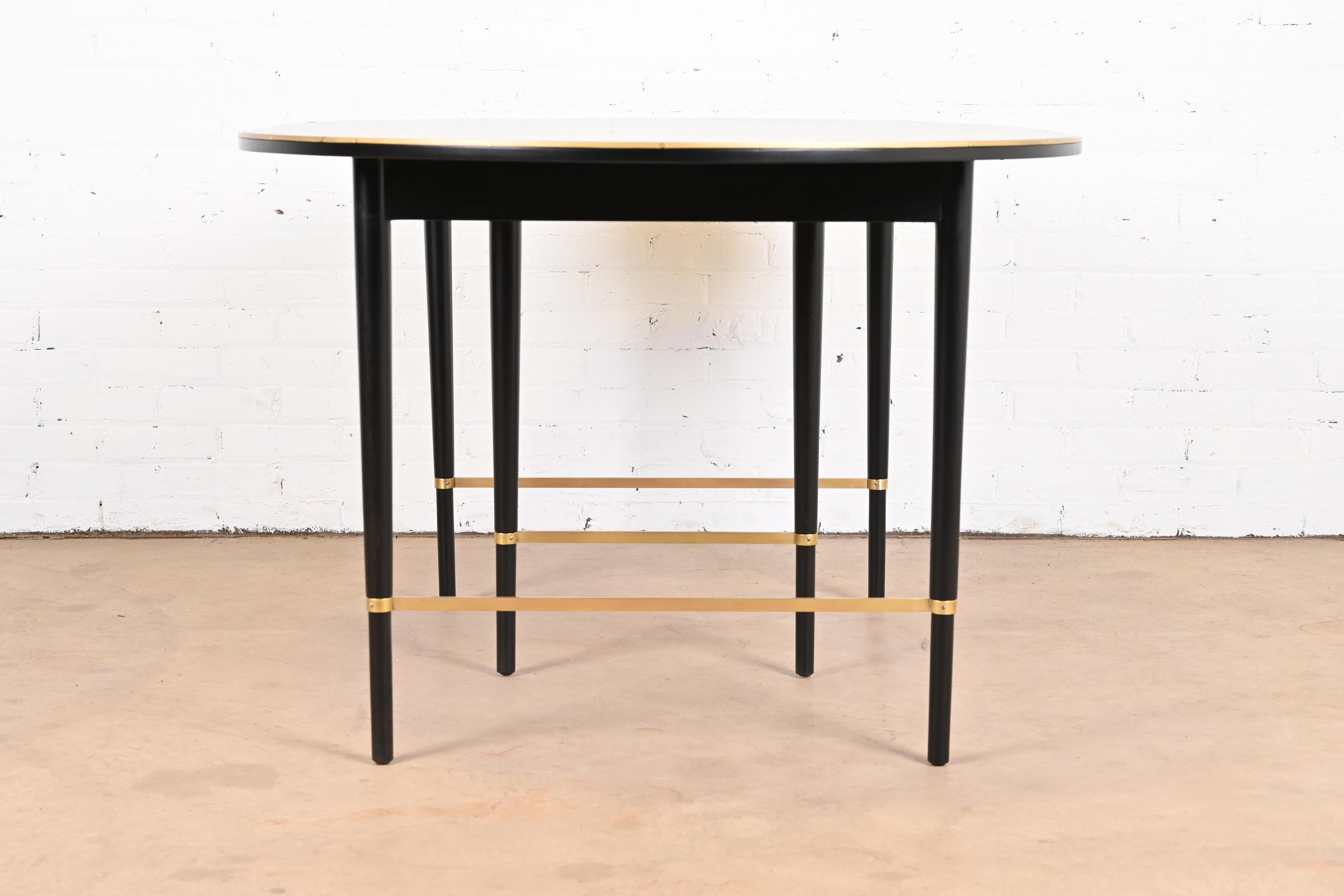 Paul McCobb Connoisseur Collection Black Lacquer and Brass Dining Table, 1950s 6
