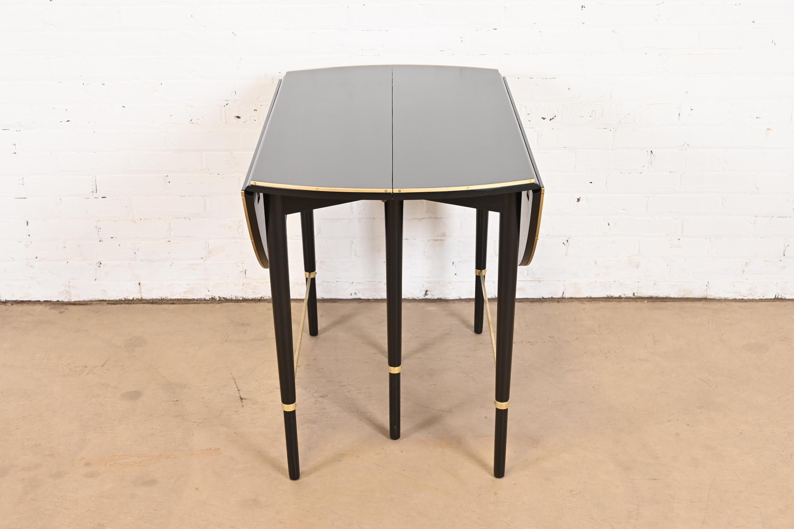 Paul McCobb Connoisseur Collection Black Lacquer and Brass Dining Table, 1950s 6