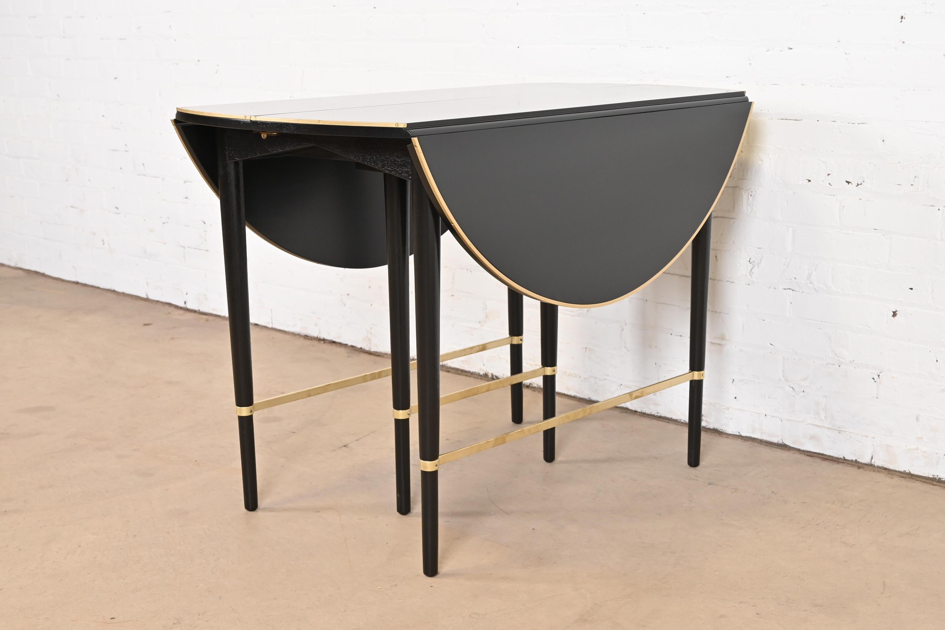 Paul McCobb Connoisseur Collection Black Lacquer and Brass Dining Table, 1950s 7