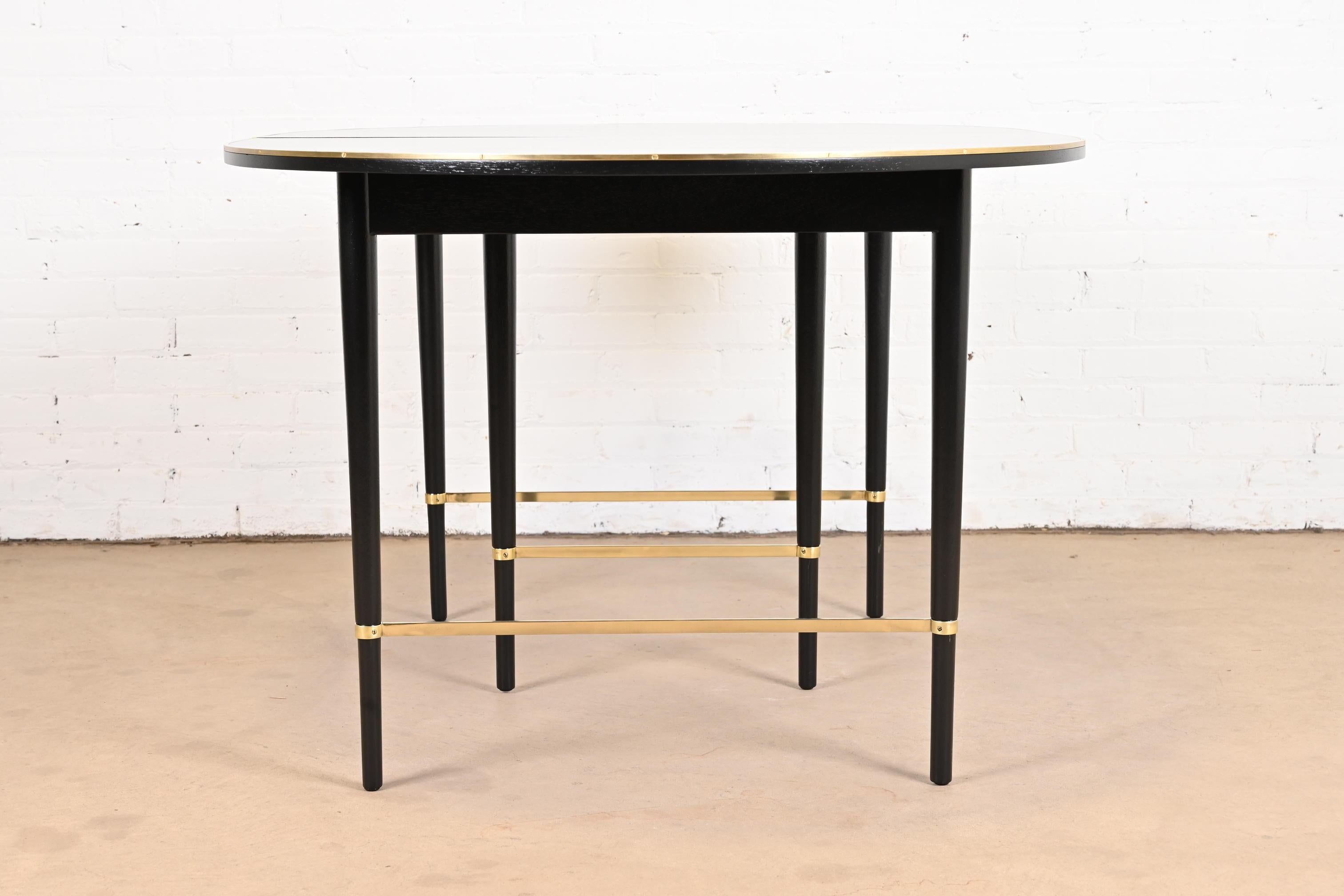 Paul McCobb Connoisseur Collection Black Lacquer and Brass Dining Table, 1950s 8